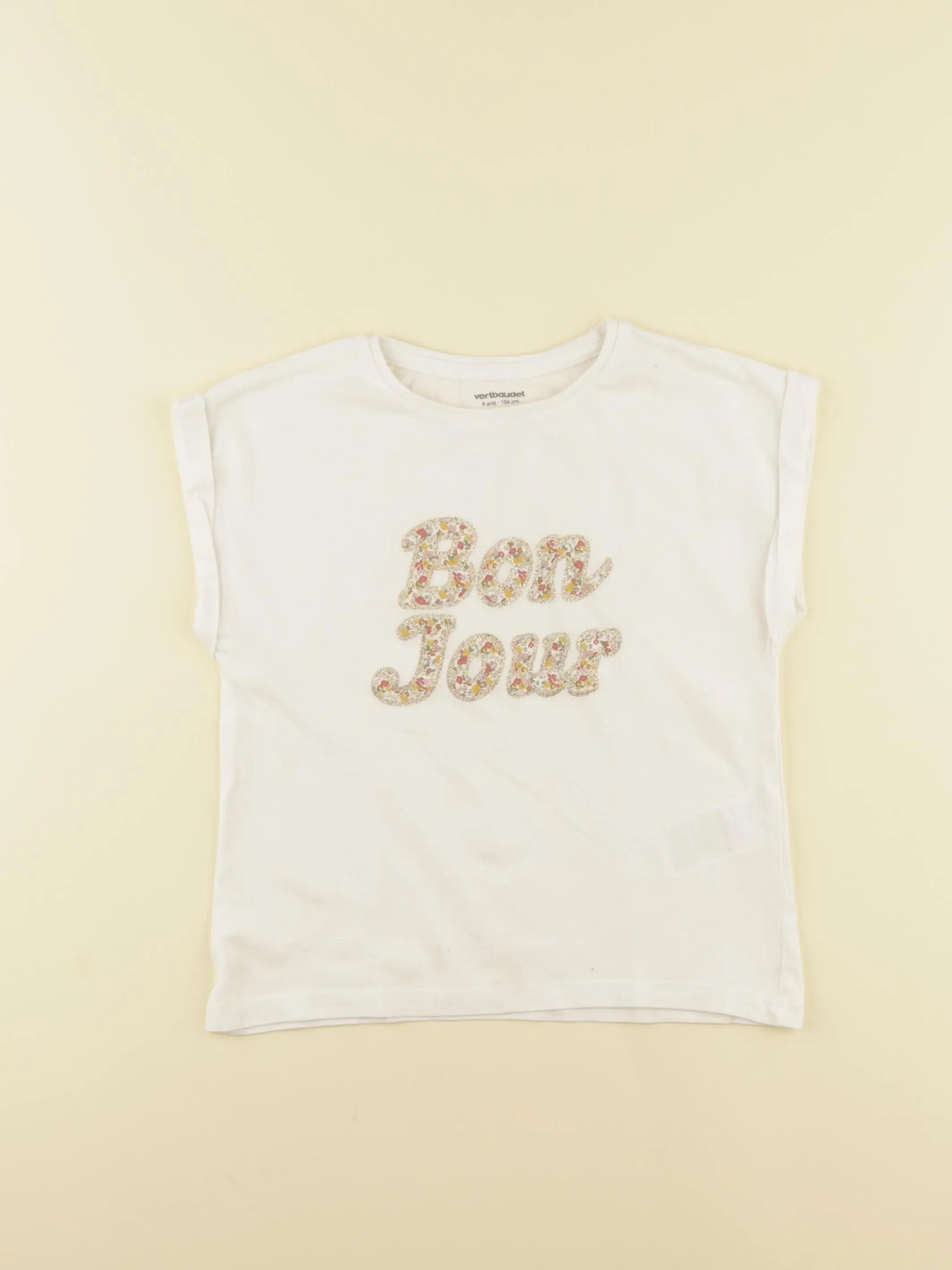 Vertbaudet - tee-shirt blanc - 4 ans