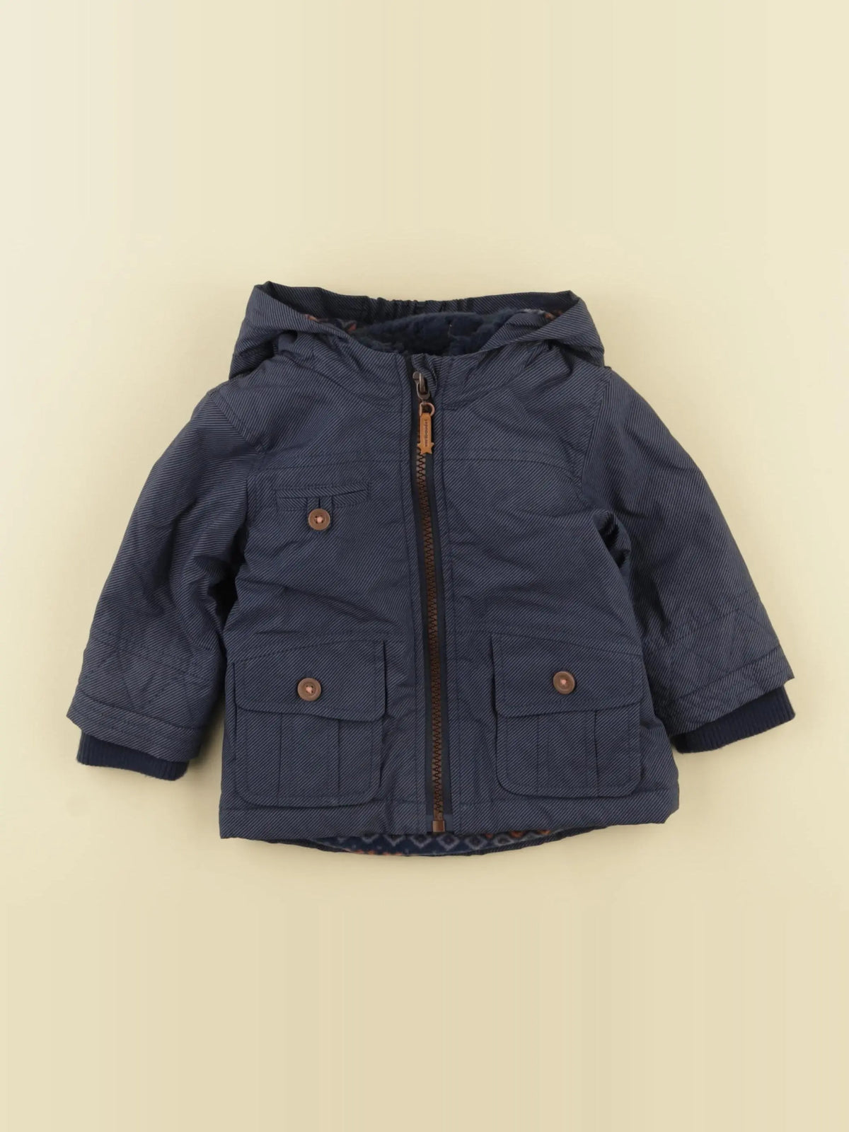 Vertbaudet - parka bleu - 6 mois