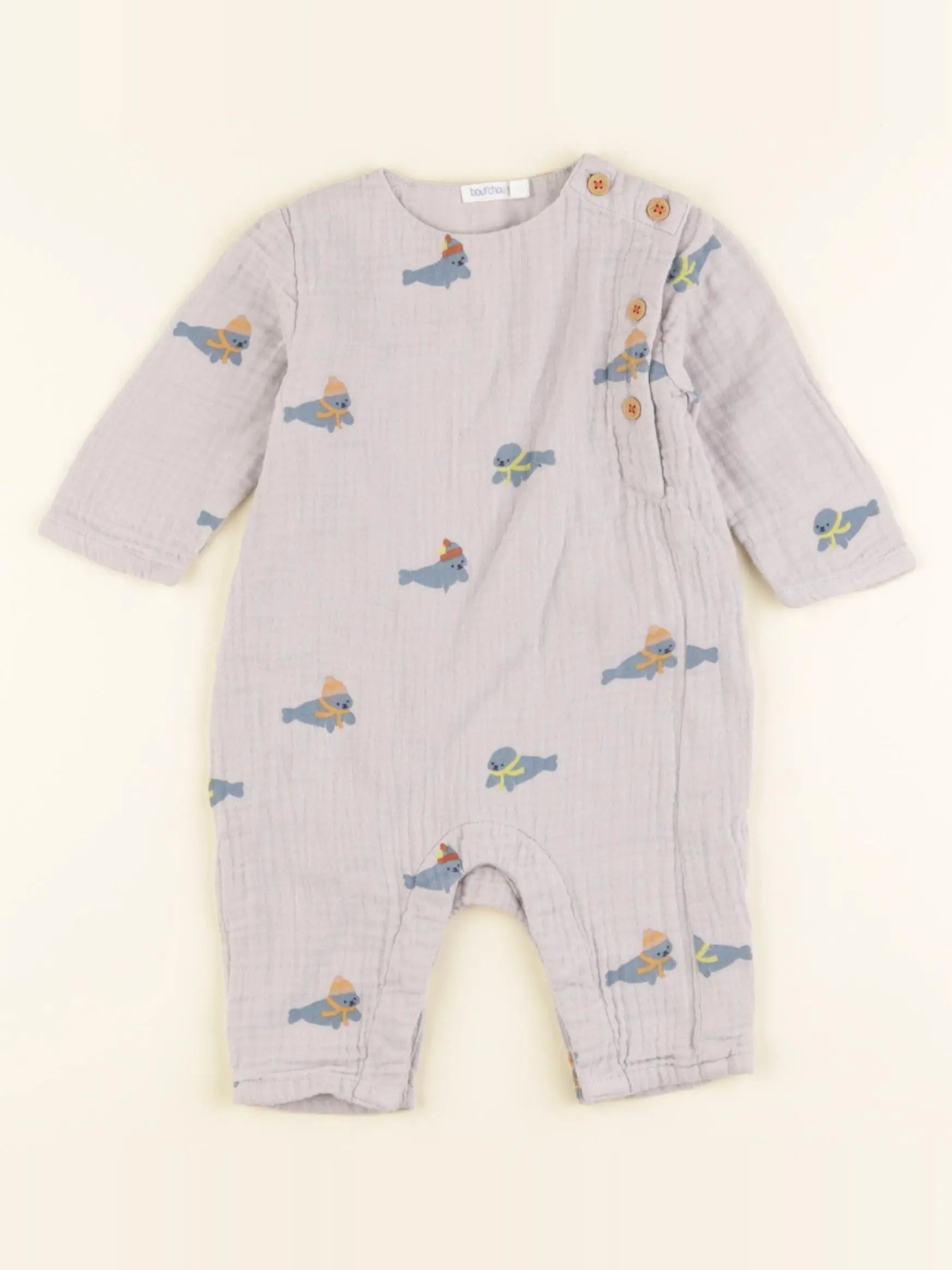 Boutchou - combinaison gris - 3 mois