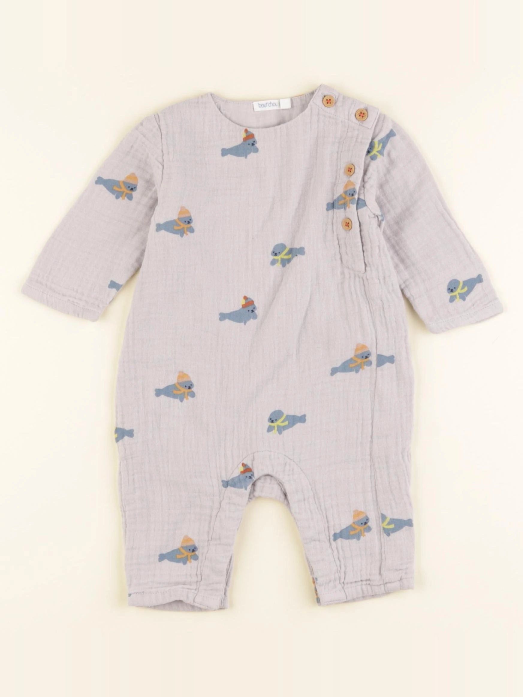 Boutchou - combinaison gris - 3 mois