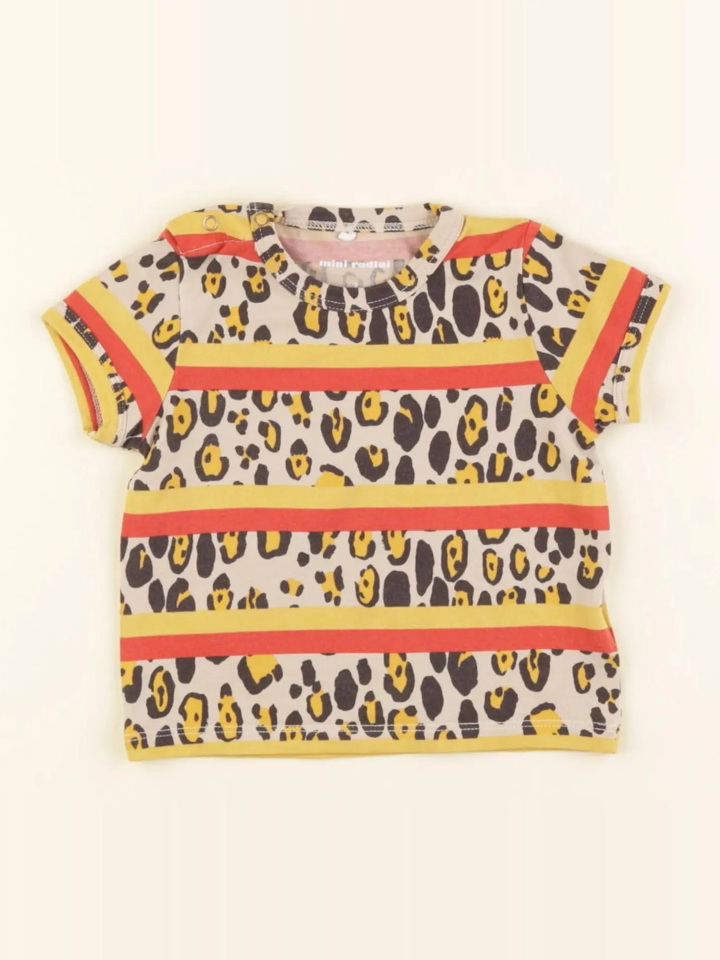 Mini Rodini - tee-shirt jaune, beige - 6/9 mois