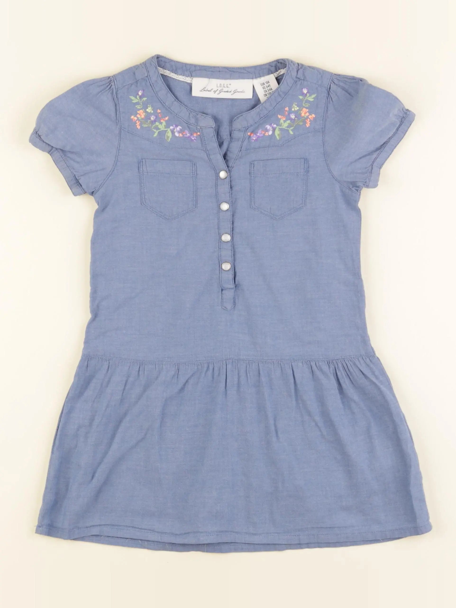 H&M - robe bleu - 3/4 ans