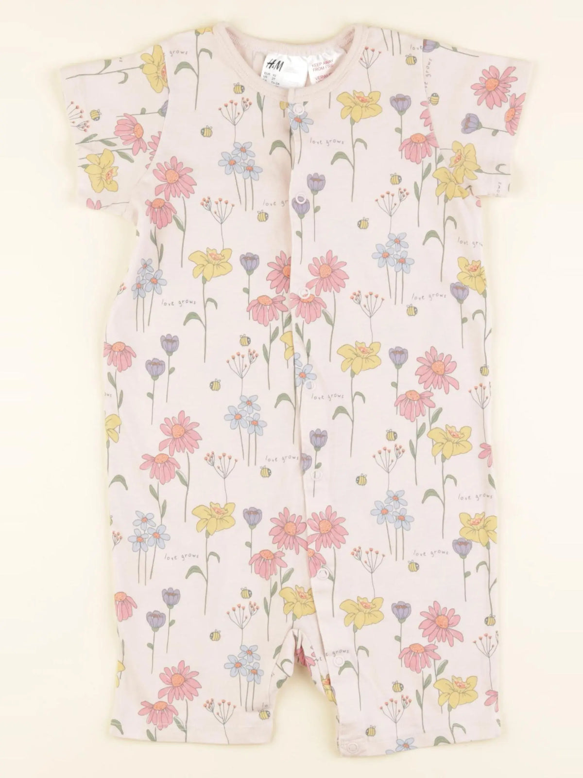 H&M - pyjama coton rose - 2 ans