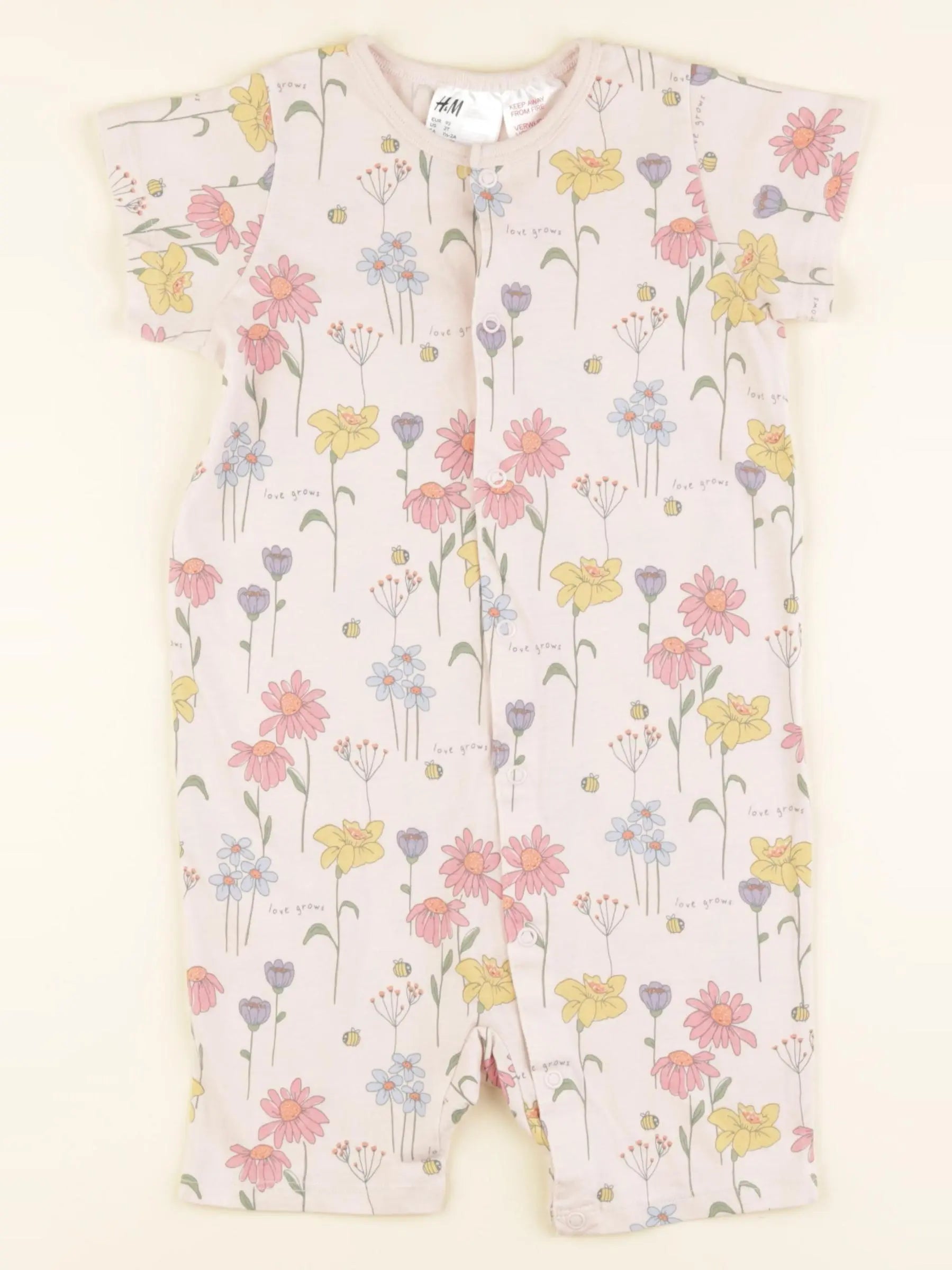 H&M - pyjama coton rose - 2 ans