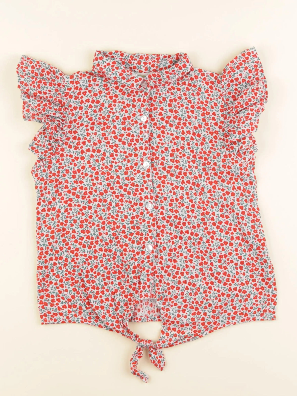 Vertbaudet - blouse blanc, rouge - 5 ans