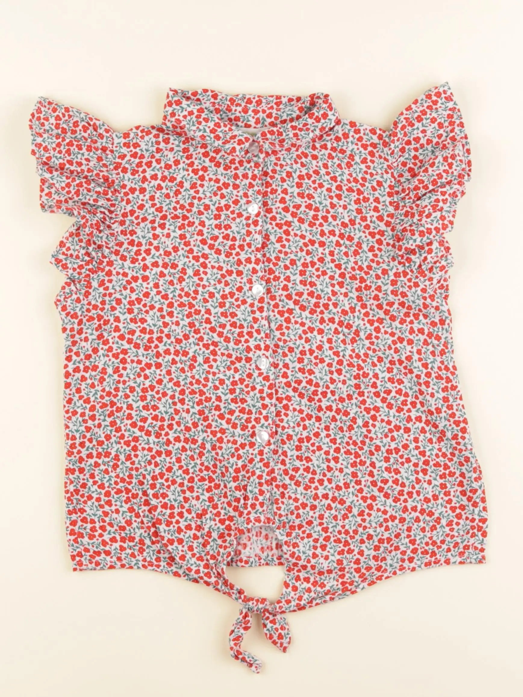 Vertbaudet - blouse blanc, rouge - 5 ans