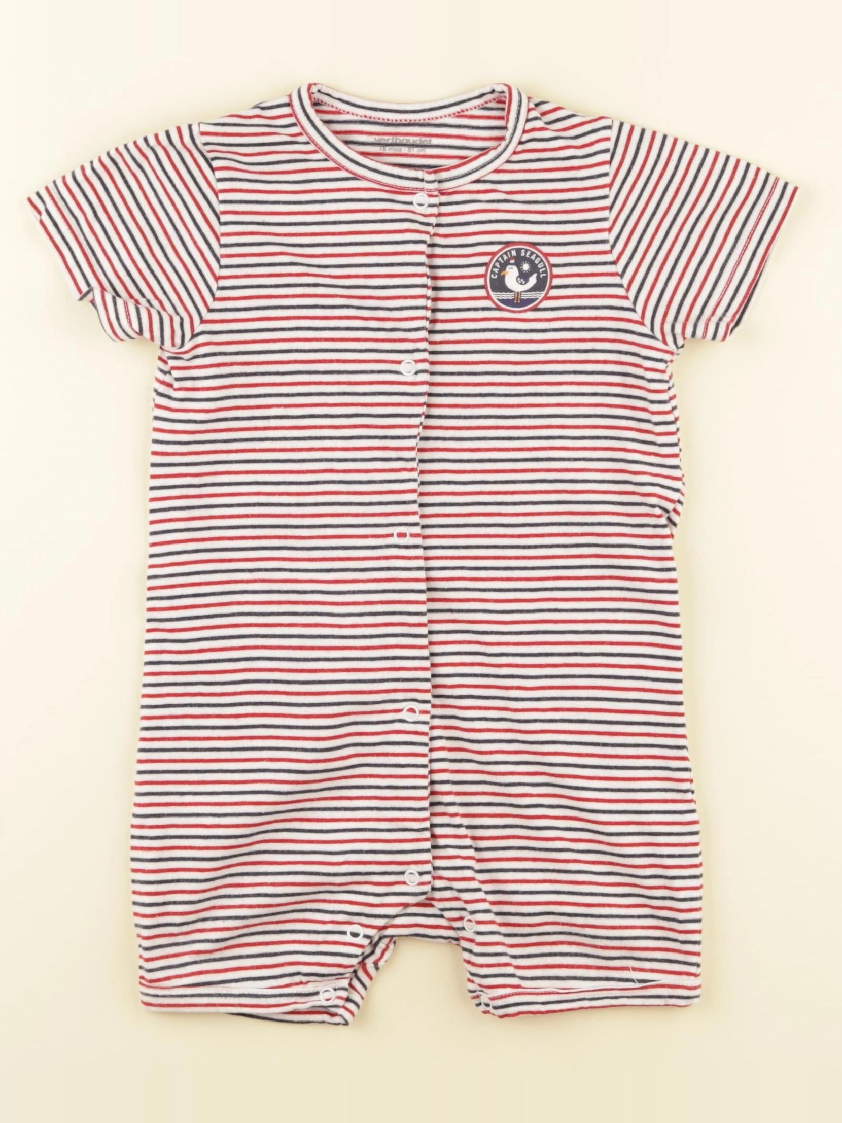 Vertbaudet - pyjama coton rouge - 18 mois