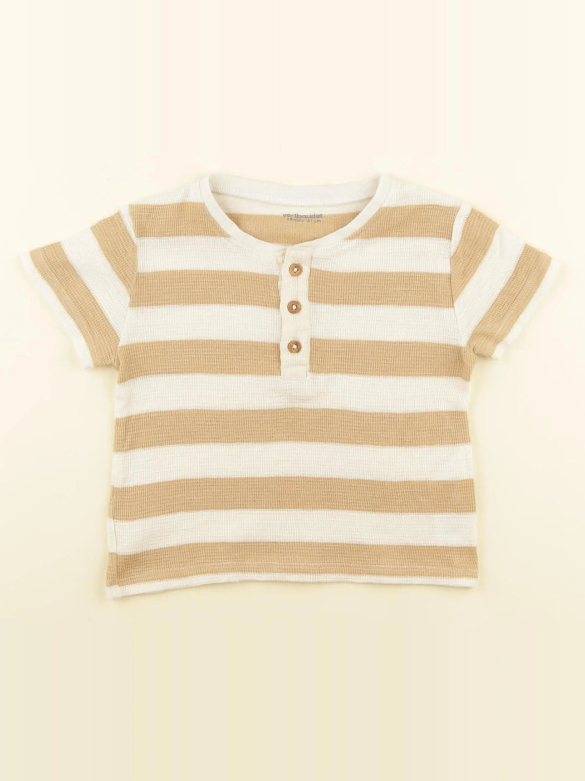 Vertbaudet - tee-shirt beige - 18 mois