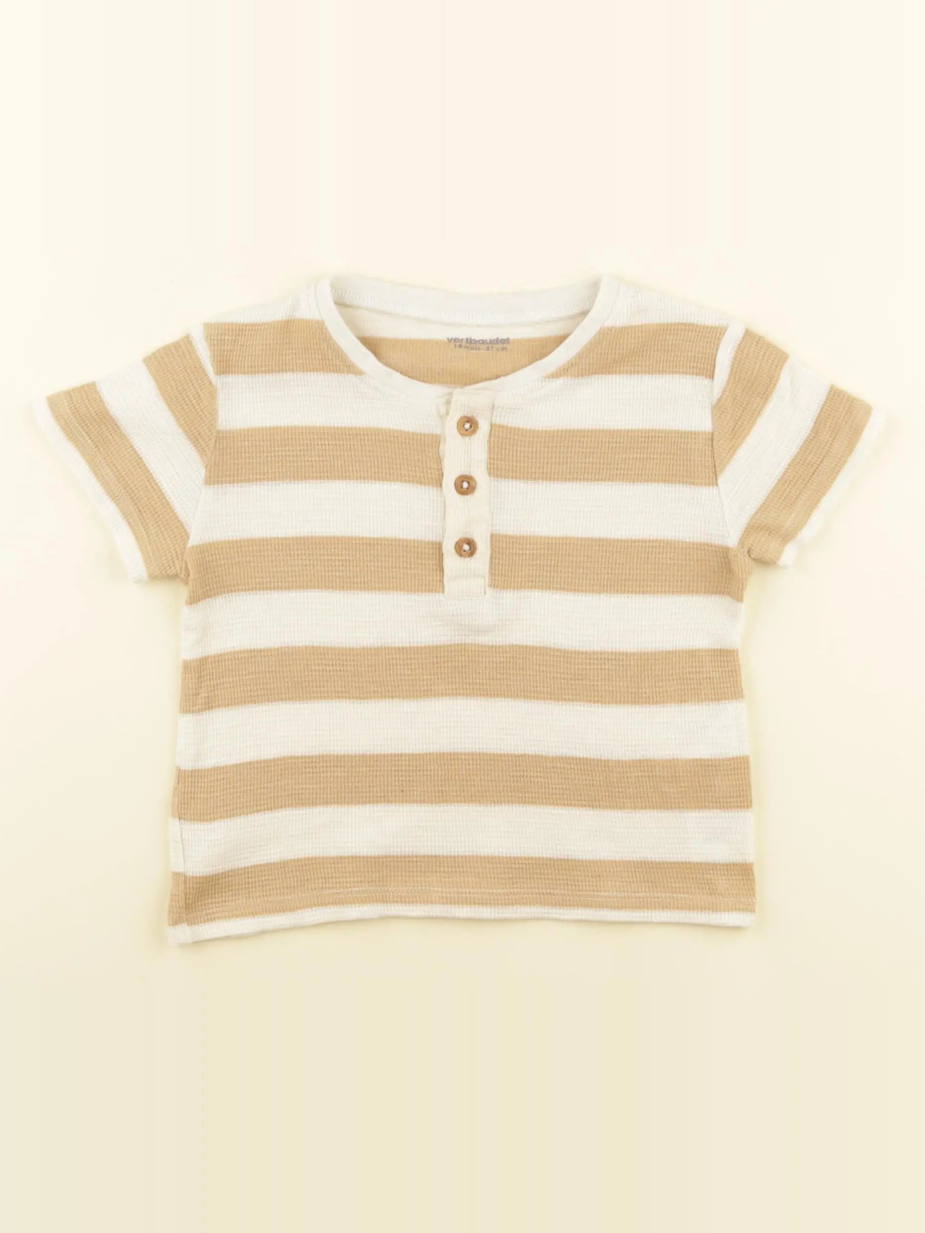 Vertbaudet - tee-shirt beige - 18 mois