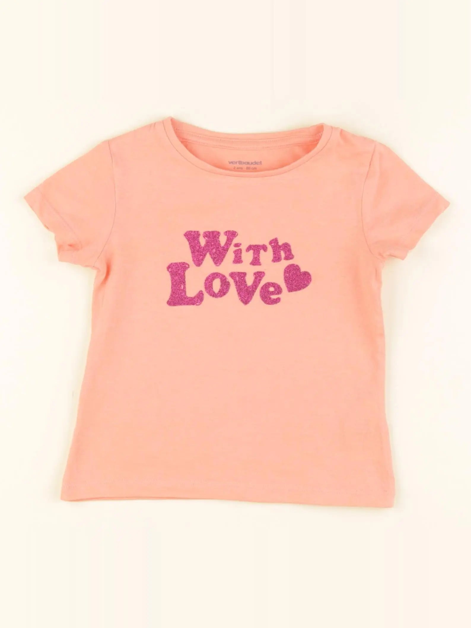 Vertbaudet - tee-shirt orange - 2 ans