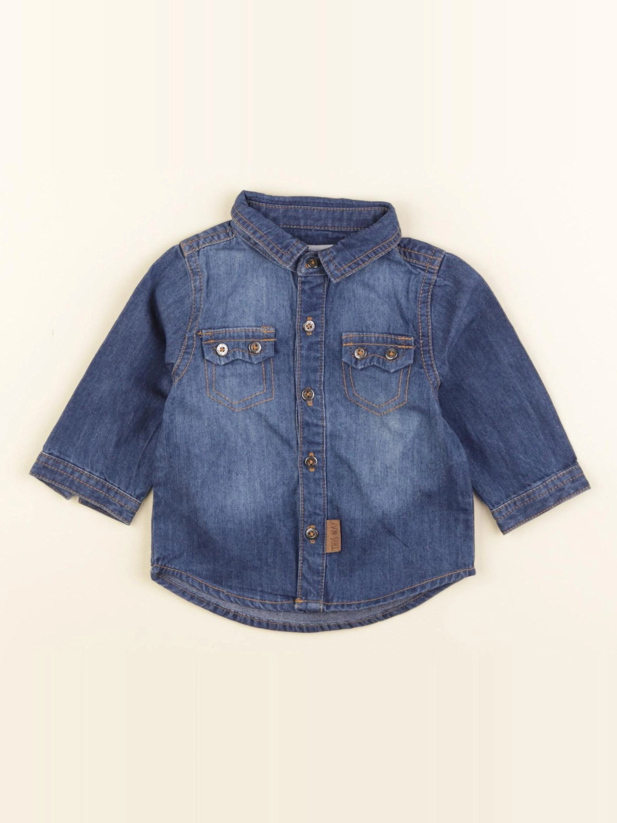 Vertbaudet - chemise bleu - 3 mois