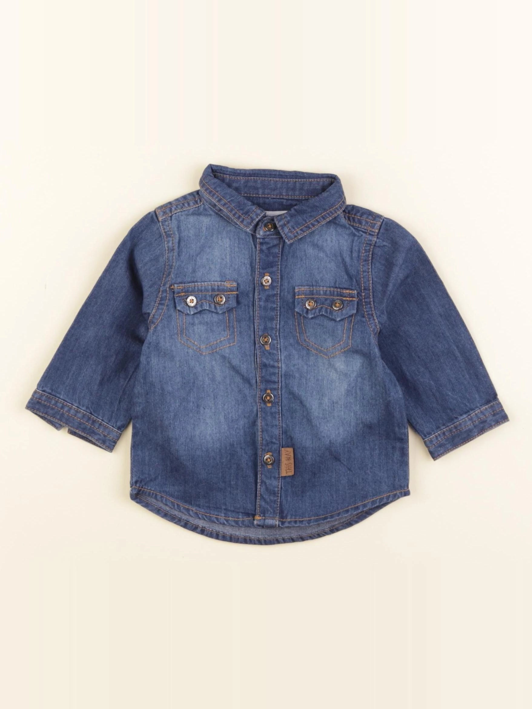 Vertbaudet - chemise bleu - 3 mois