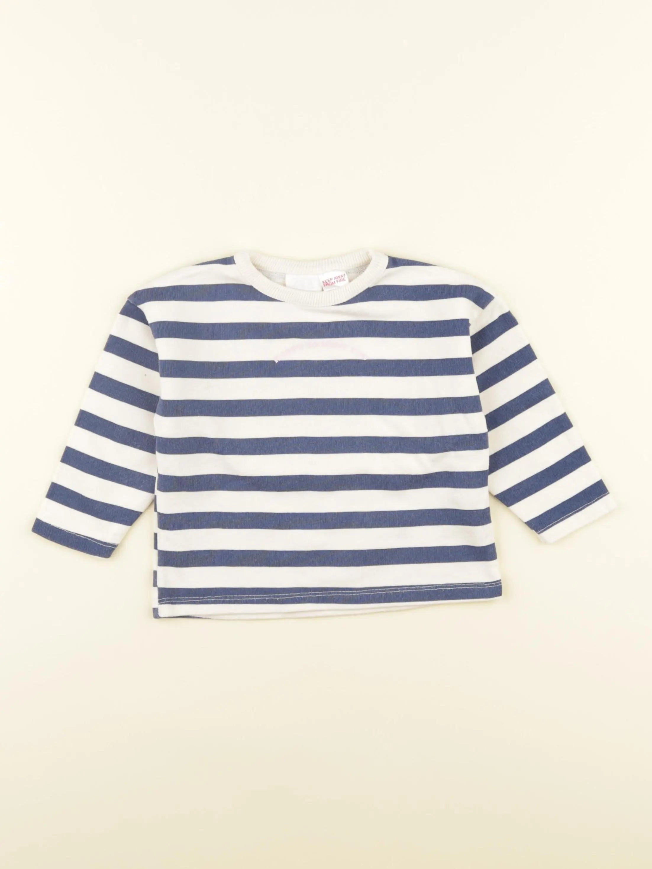 Zara - sweat bleu - 6/9 mois