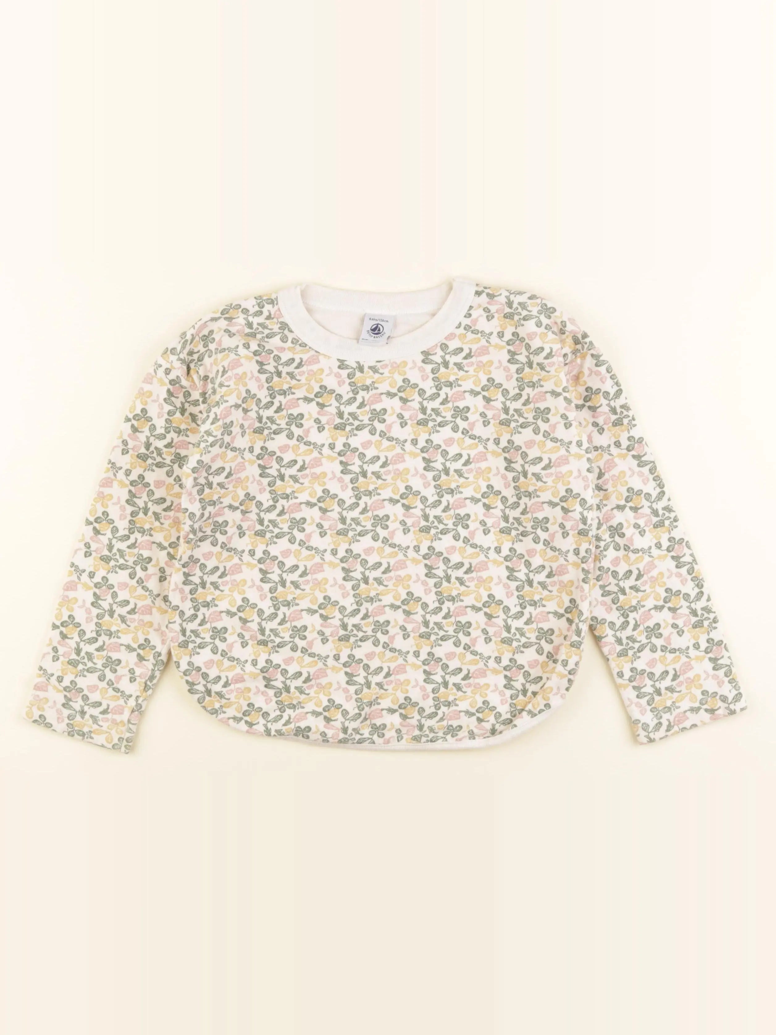 Petit Bateau - tee-shirt beige, rose, vert - 6 ans