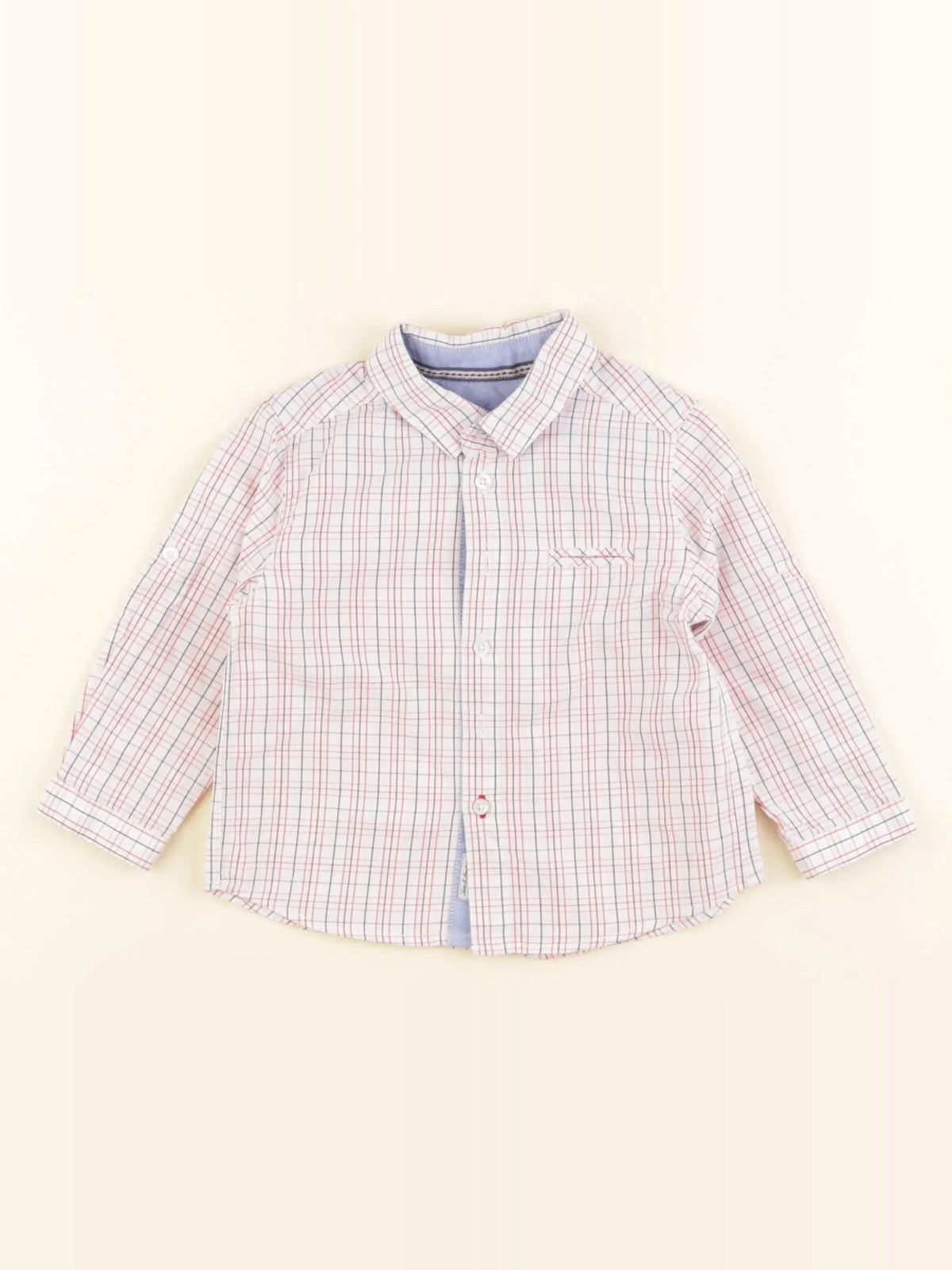 Cyrillus - chemise multicolore, rouge - 12 mois