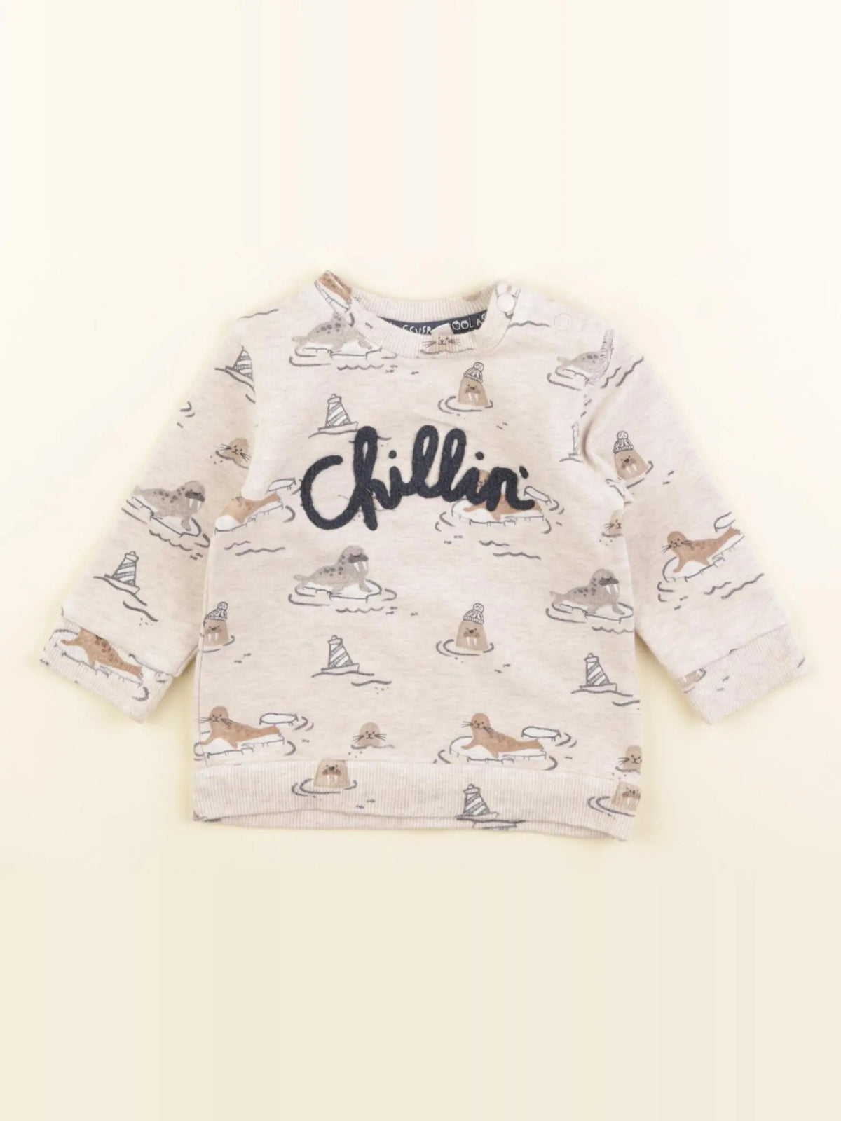 Feetje - sweat beige, bleu - 6 mois