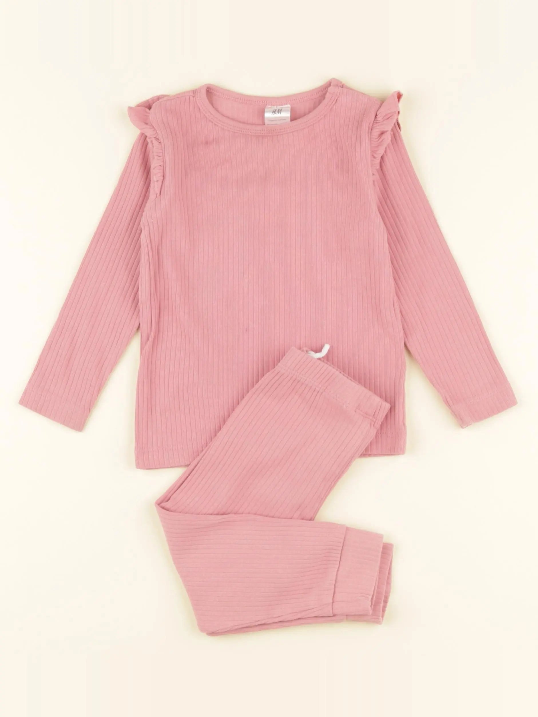 H&M - pyjama coton rose - 9/12 mois