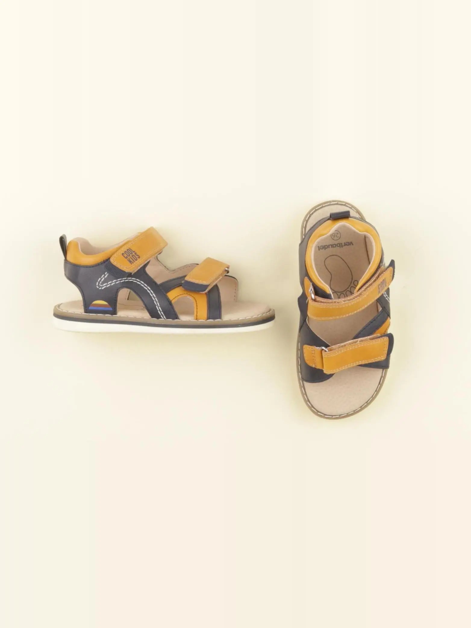 Vertbaudet - sandales bleu, jaune - pointure 26