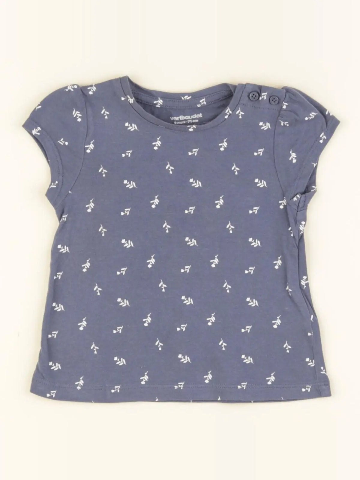 Vertbaudet - tee-shirt bleu - 9 mois
