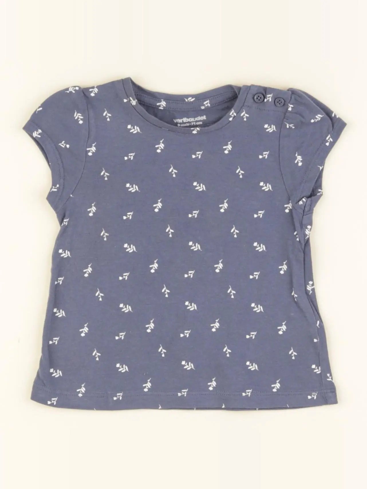 Vertbaudet - tee-shirt bleu - 9 mois