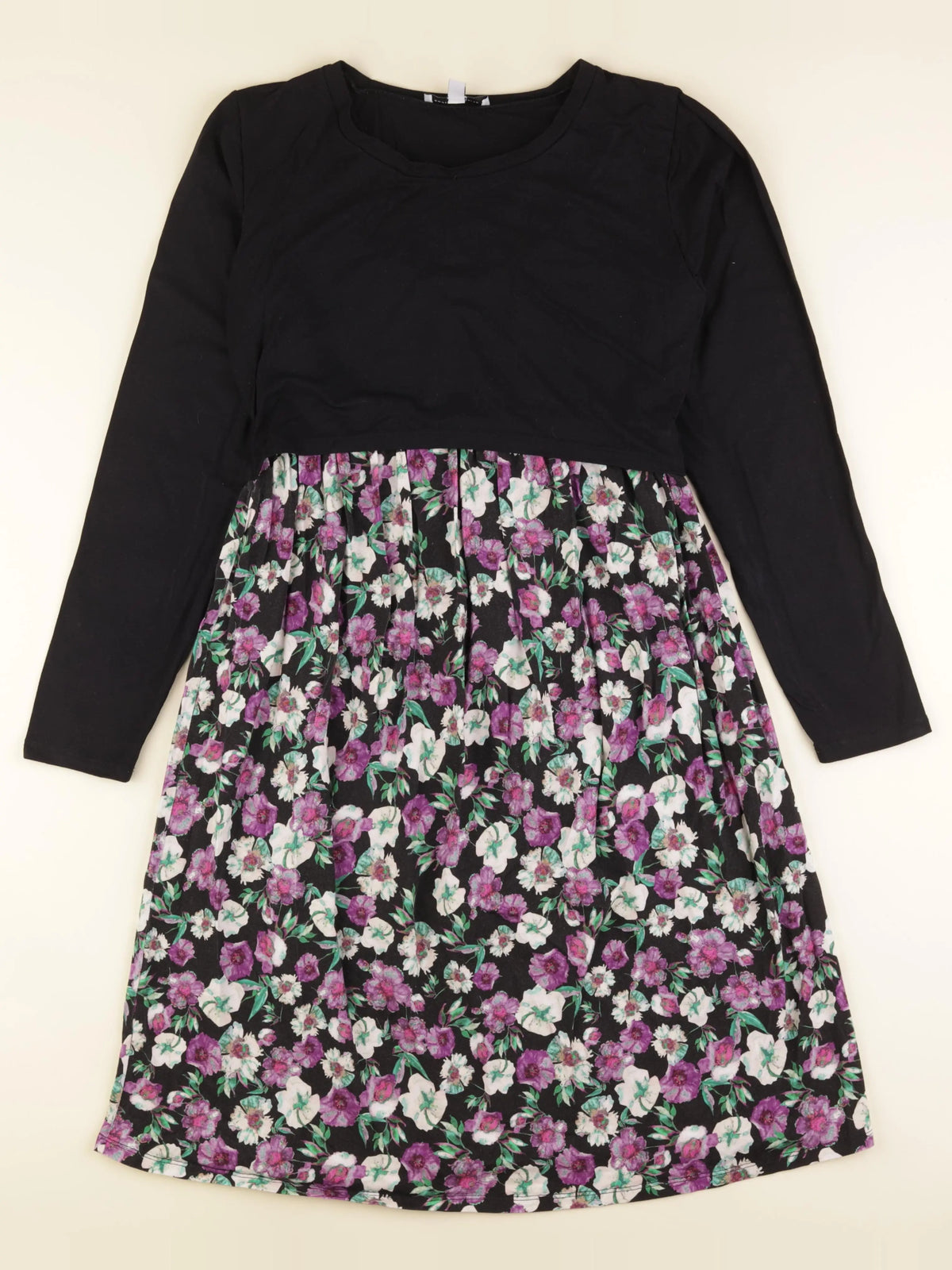 Envie de fraise - robe grossesse, allaitement noir, violet - 40 à 42