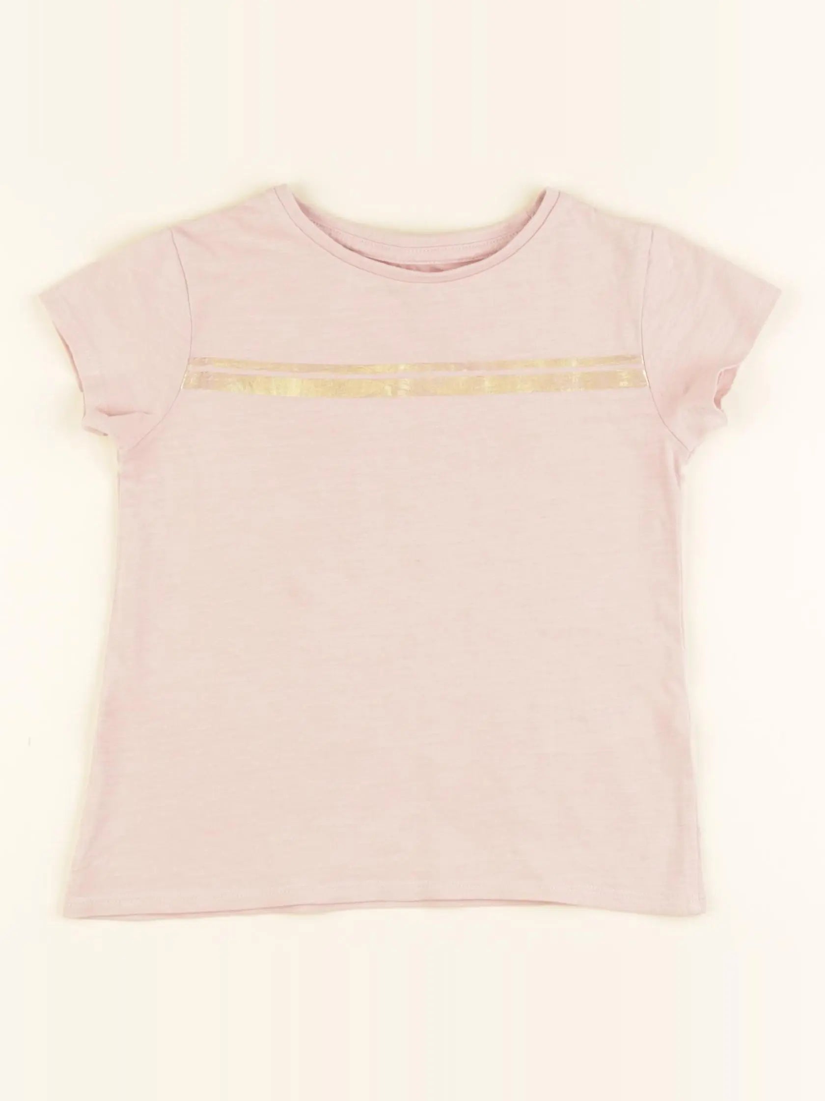 Vertbaudet - tee-shirt or, rose - 4 ans