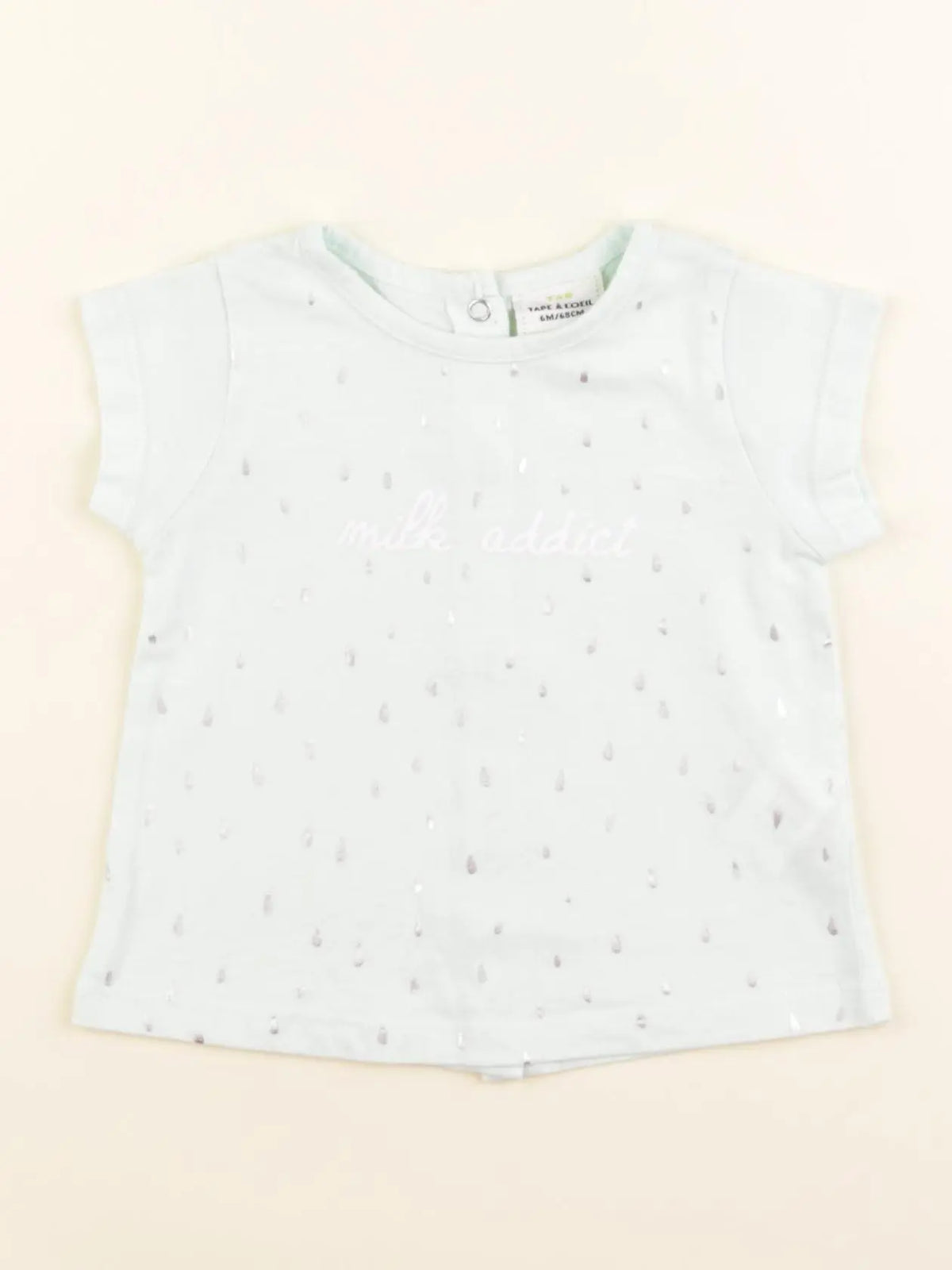 Tape à l'oeil - tee-shirt vert, argent - 6 mois