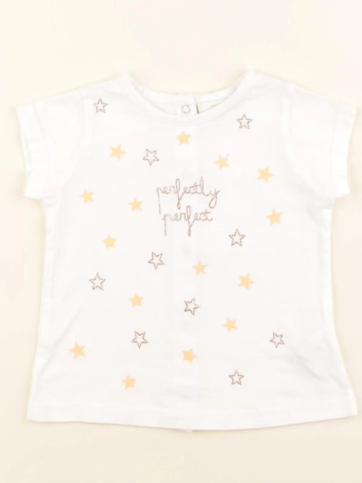 Tape à l'oeil - tee-shirt blanc, or - 9 mois