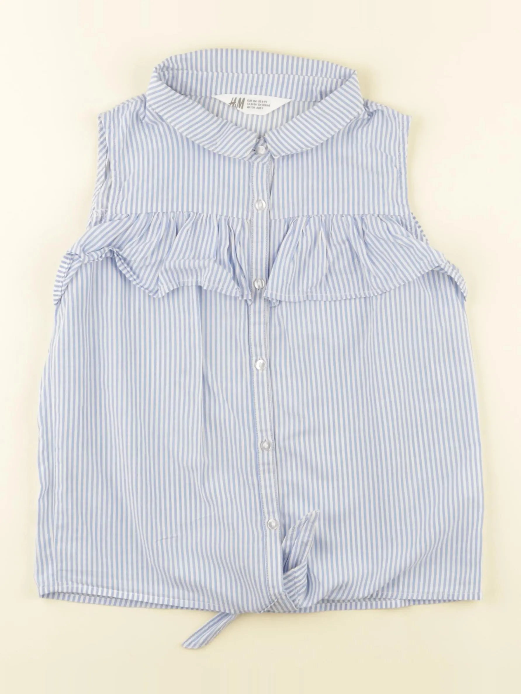 H&M - blouse blanc, bleu - 9 ans