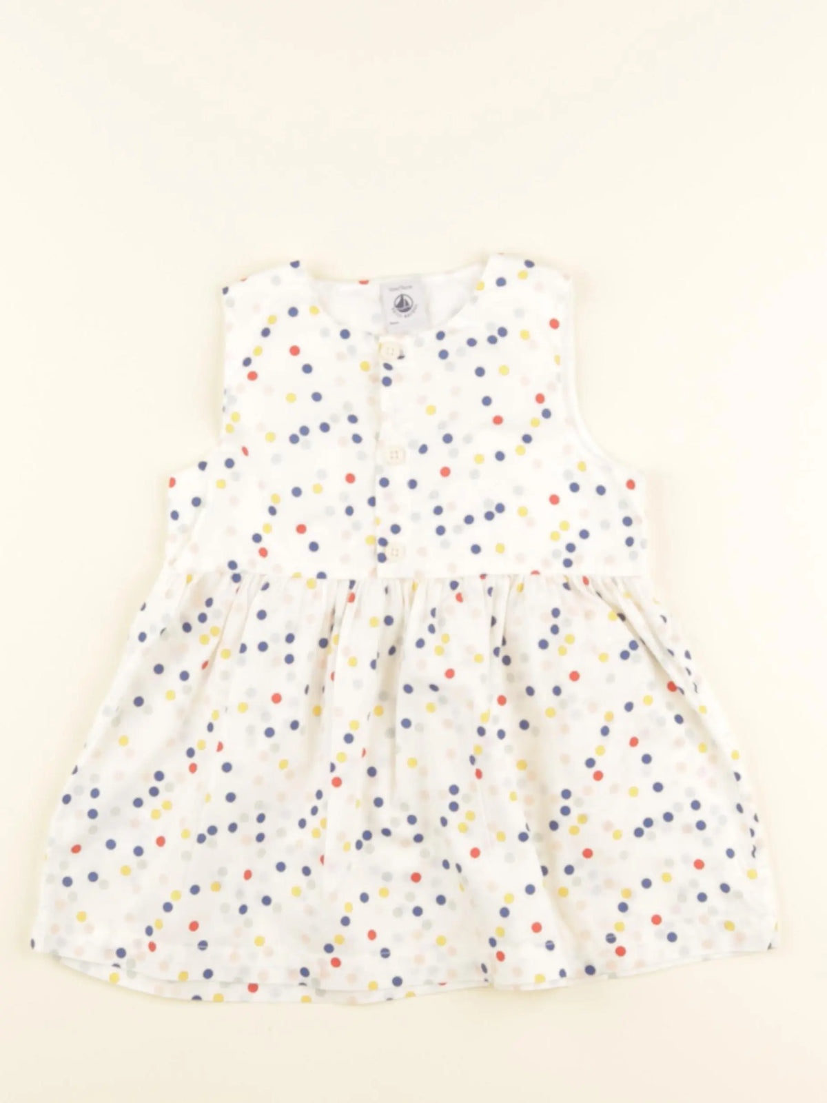 Petit Bateau - robe blanc - 12 mois