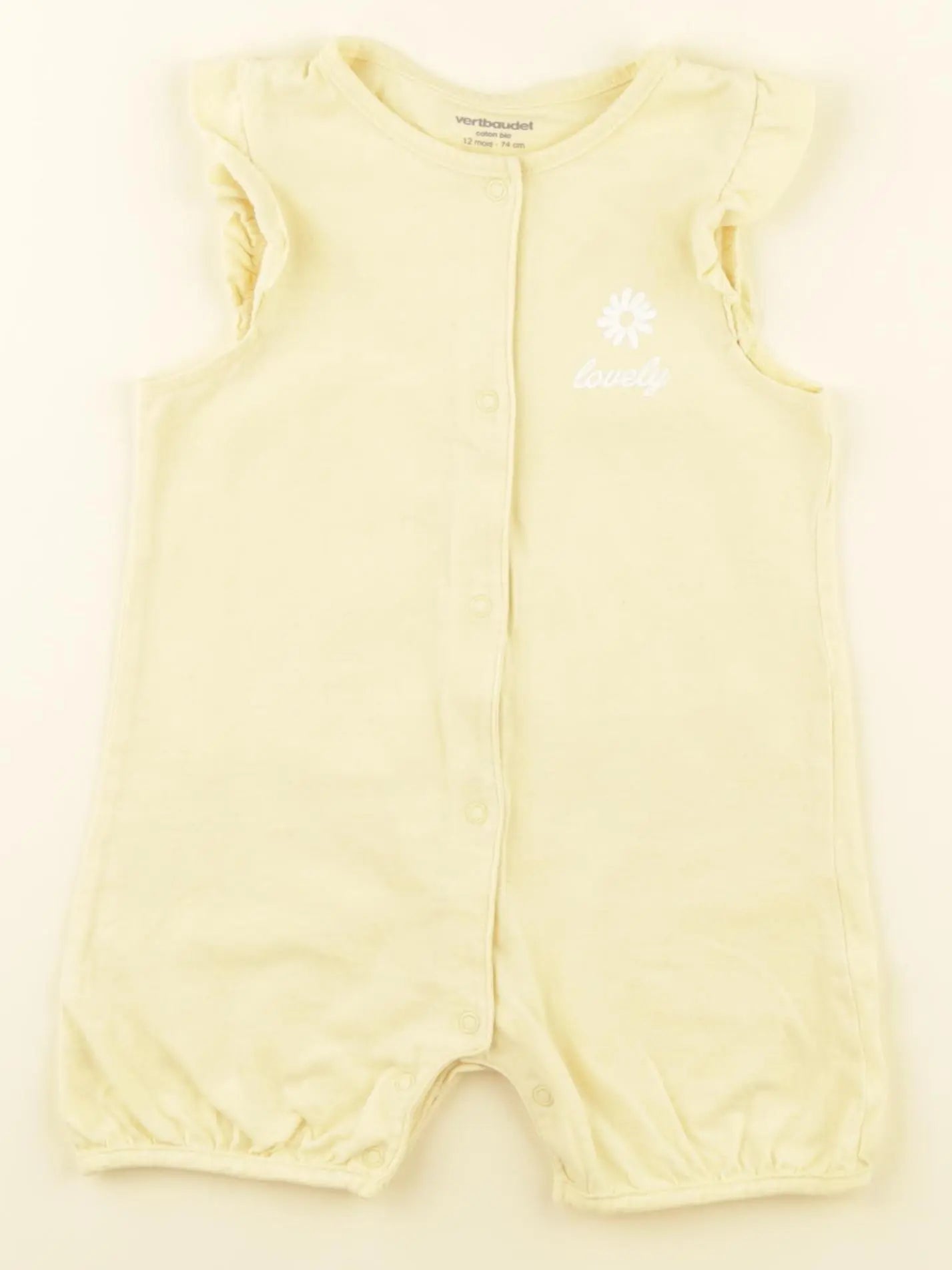 Vertbaudet - pyjama coton jaune - 12 mois