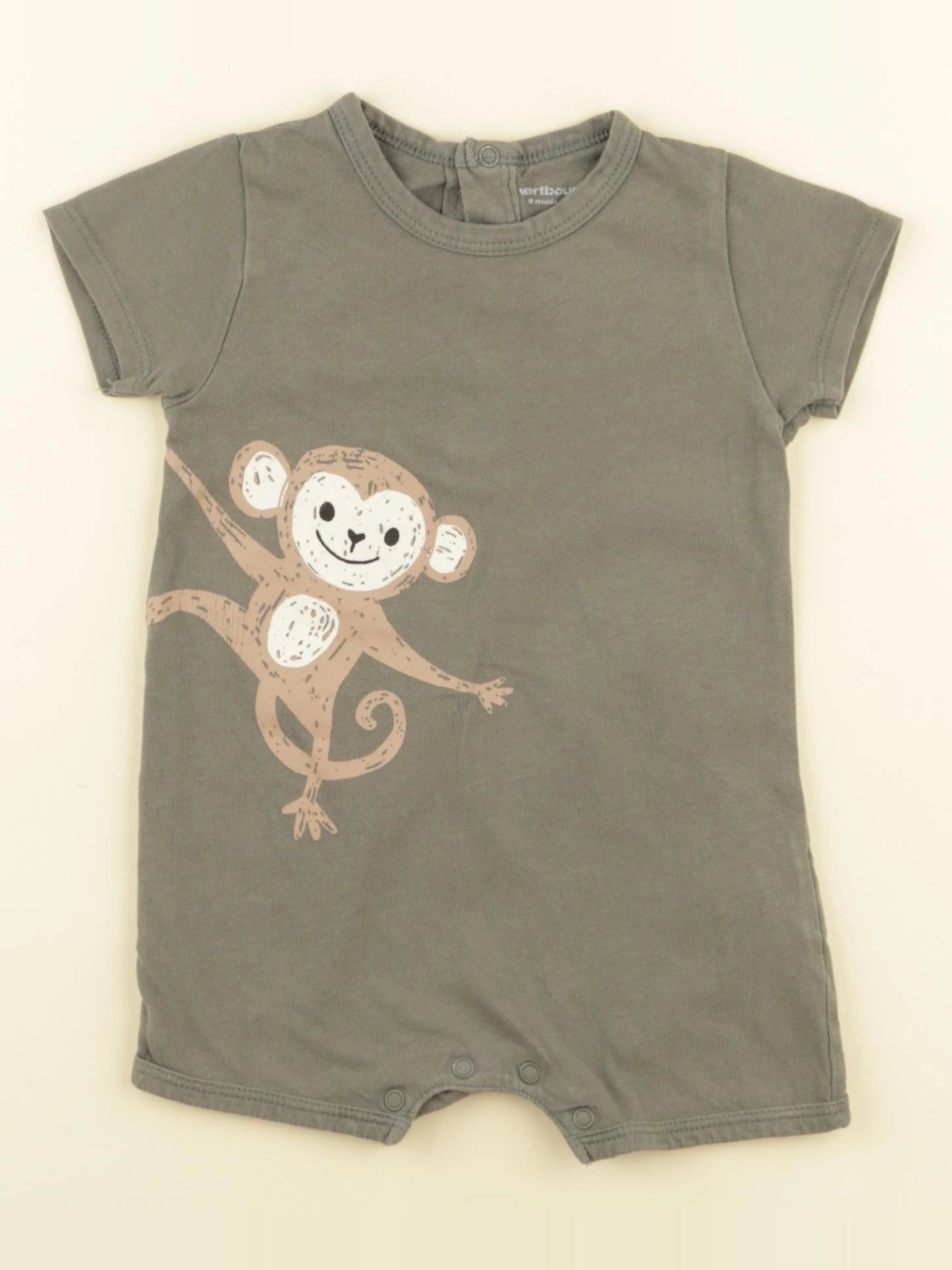 Vertbaudet - pyjama coton vert - 9 mois