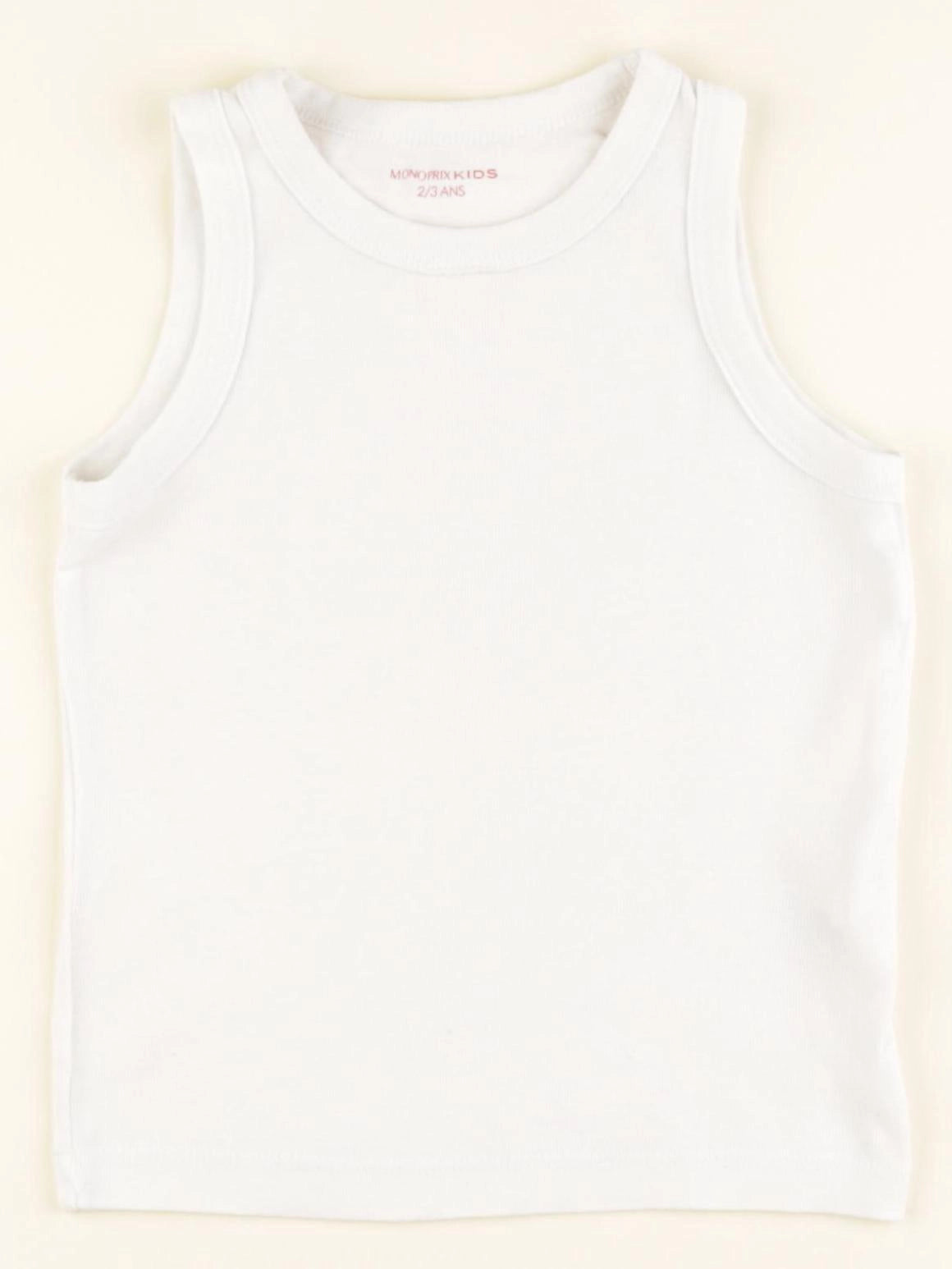 Monoprix - maillot de corps blanc - 2/3 ans