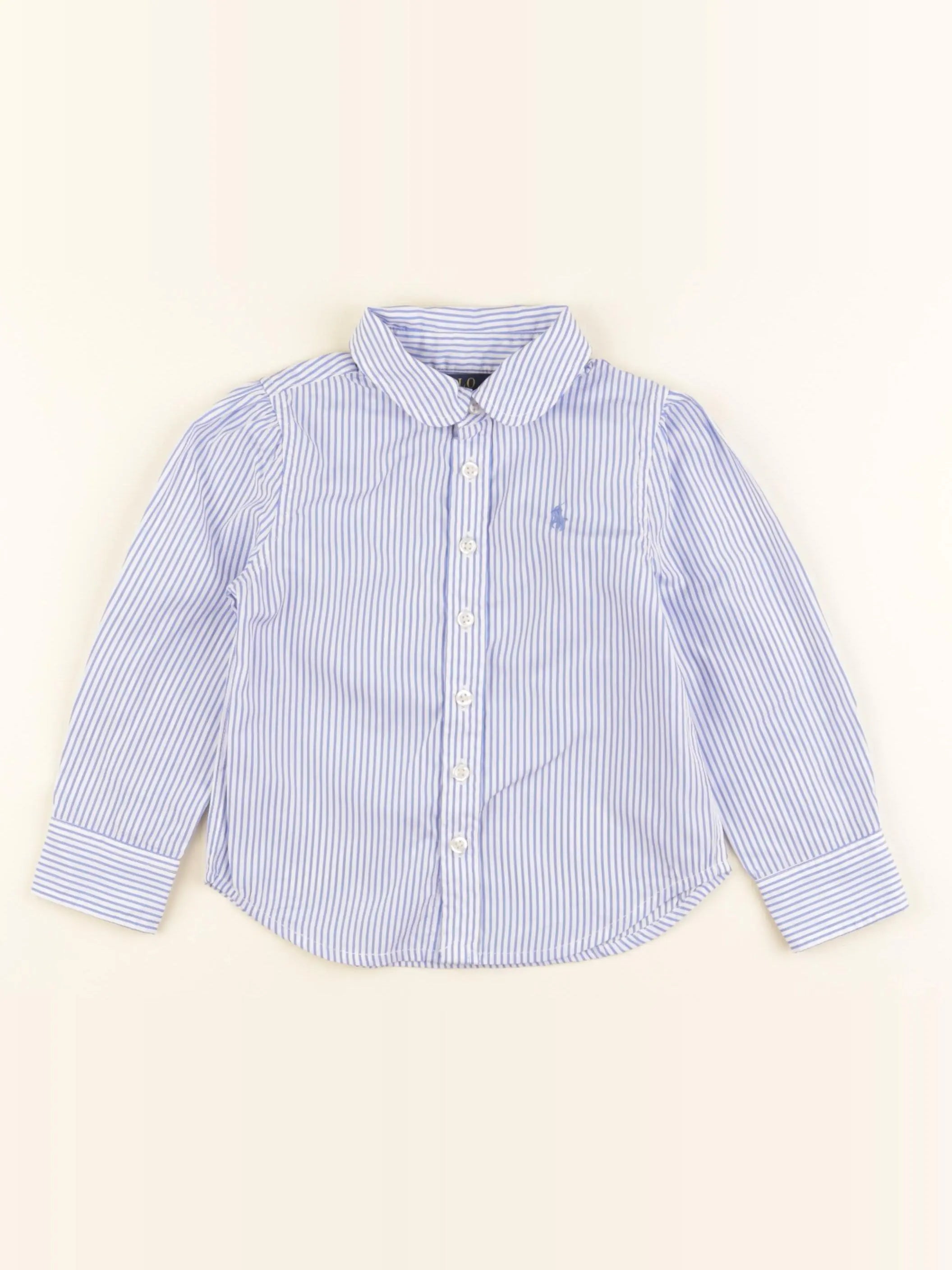 Ralph Lauren - chemise blanc, bleu - 2 ans