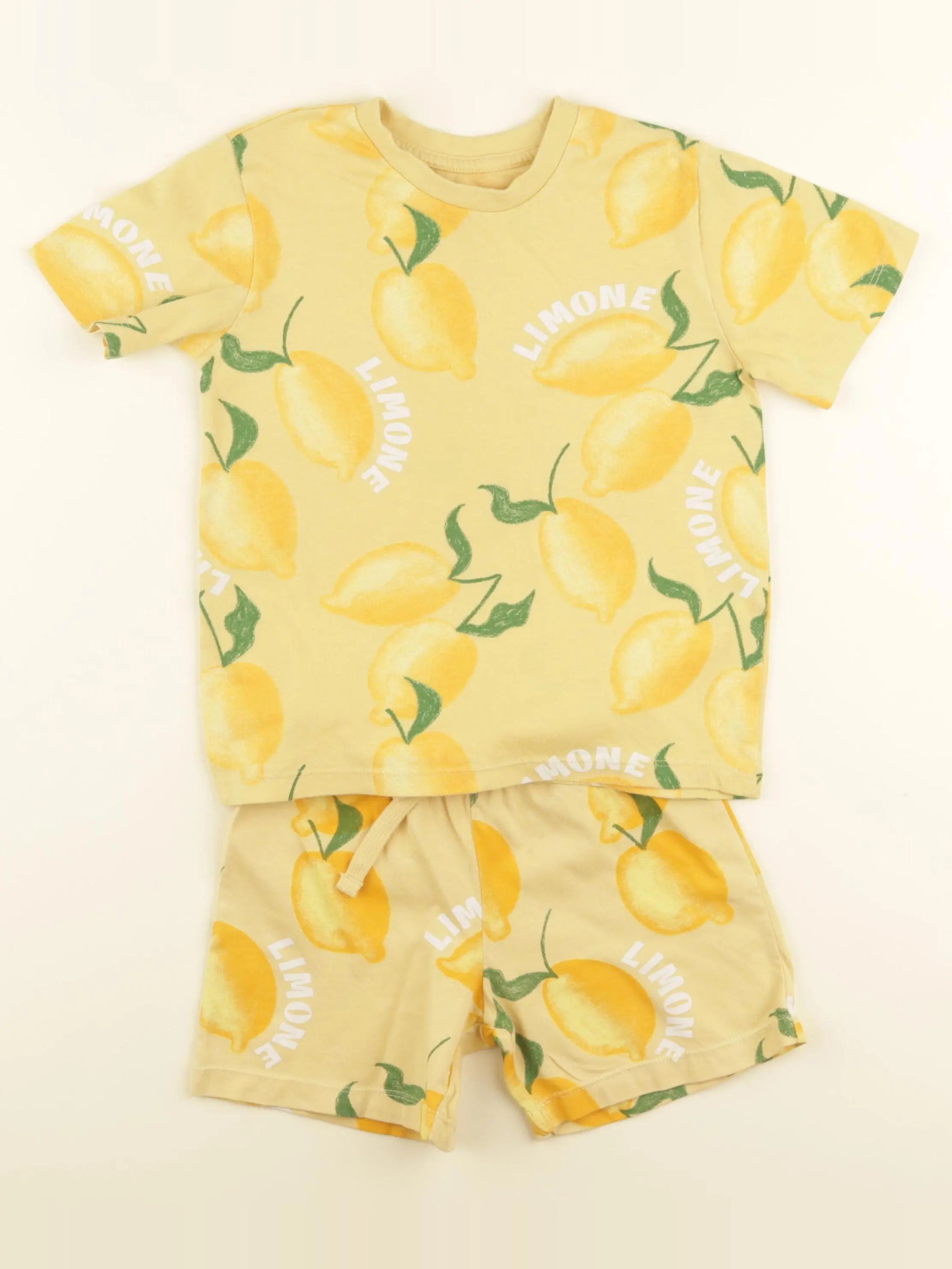 H&M - pyjama coton jaune - 2/3 ans