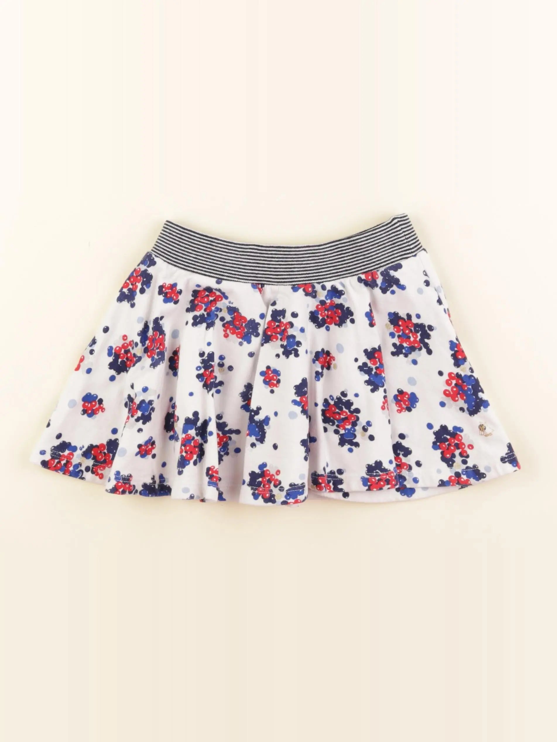 Petit Bateau - jupe blanc, bleu - 4 ans