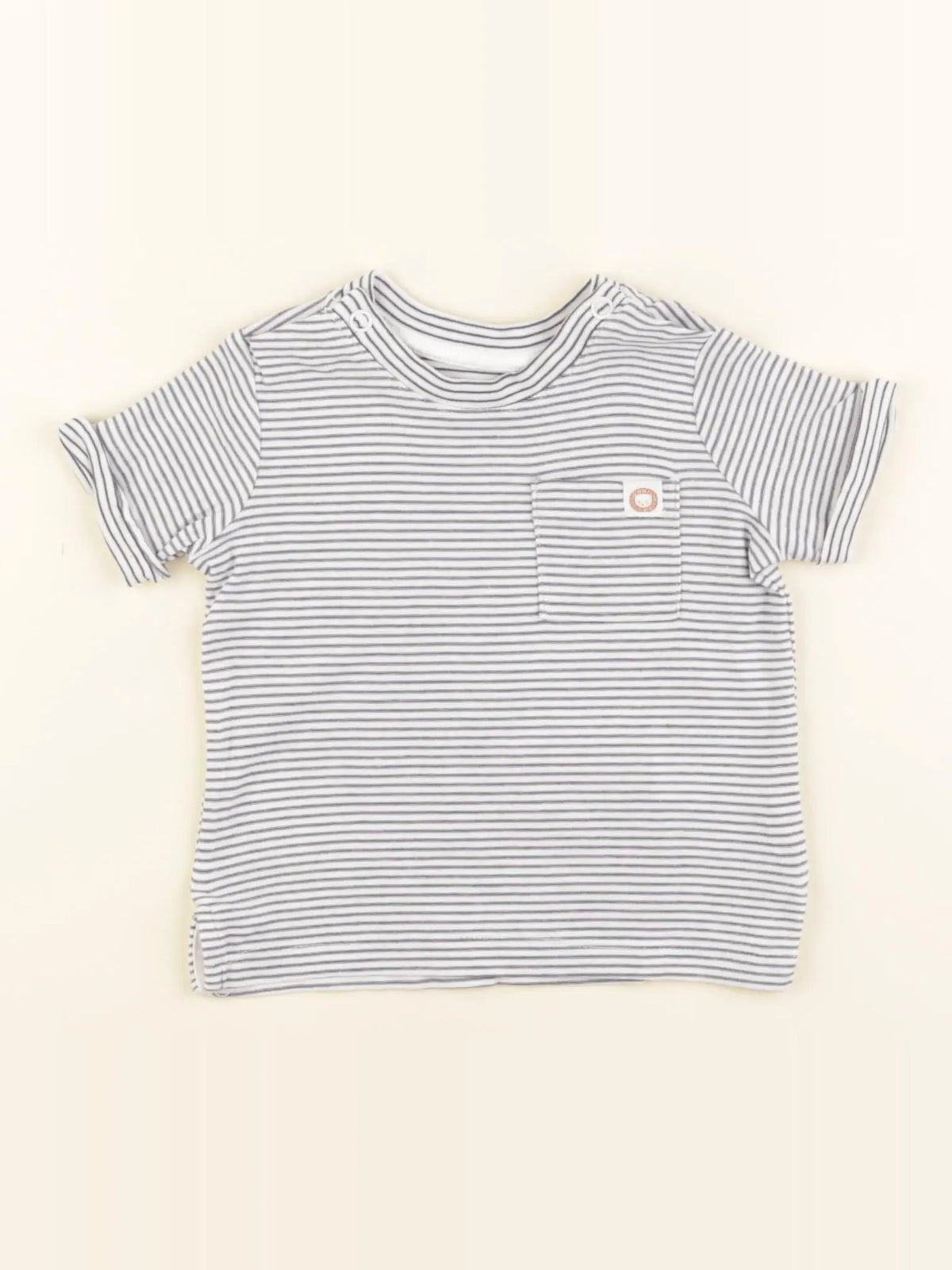 H&M - tee-shirt blanc, bleu - 2/4 mois