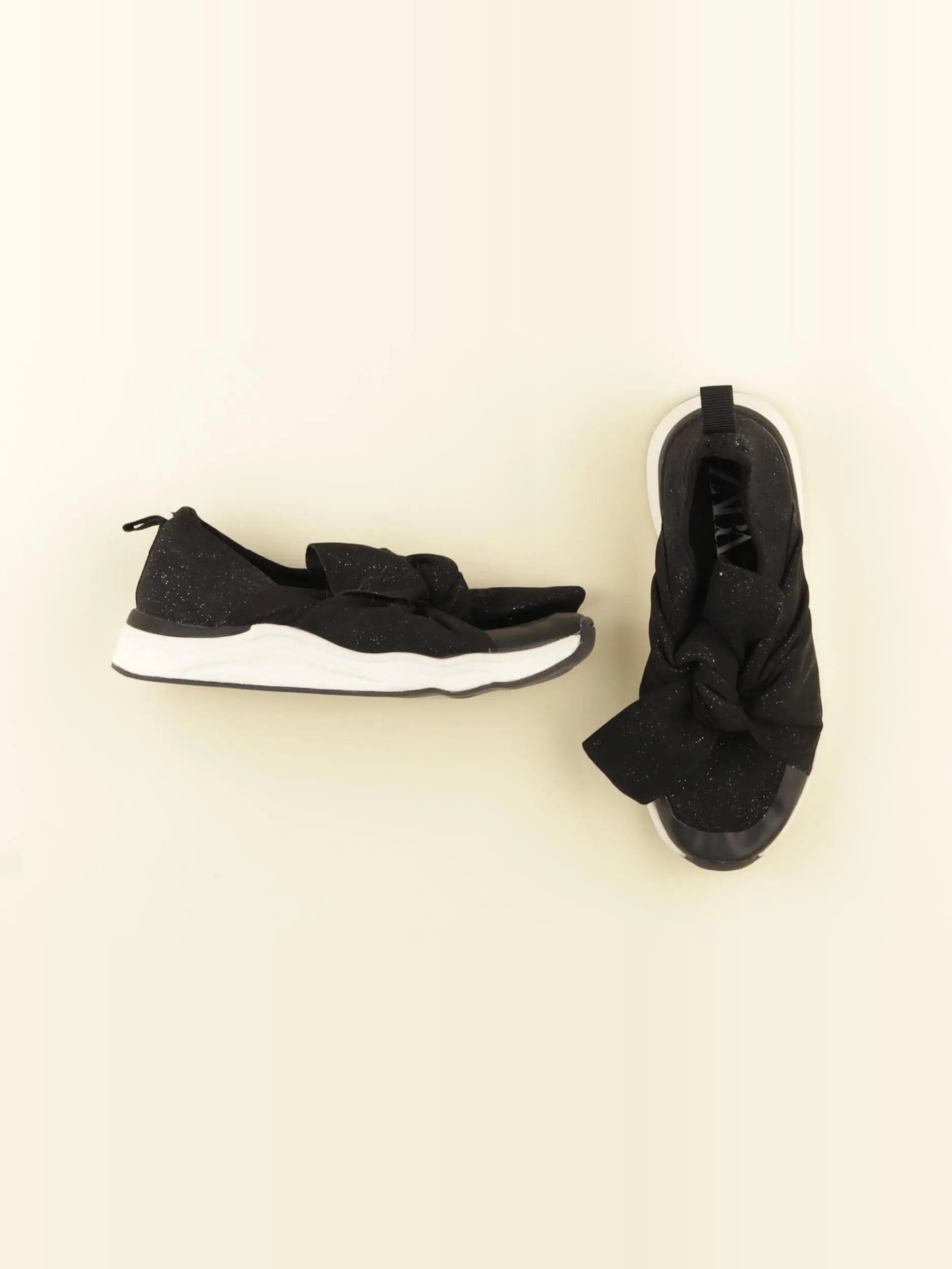 Zara - tennis élastiqué noir, argent - pointure 33