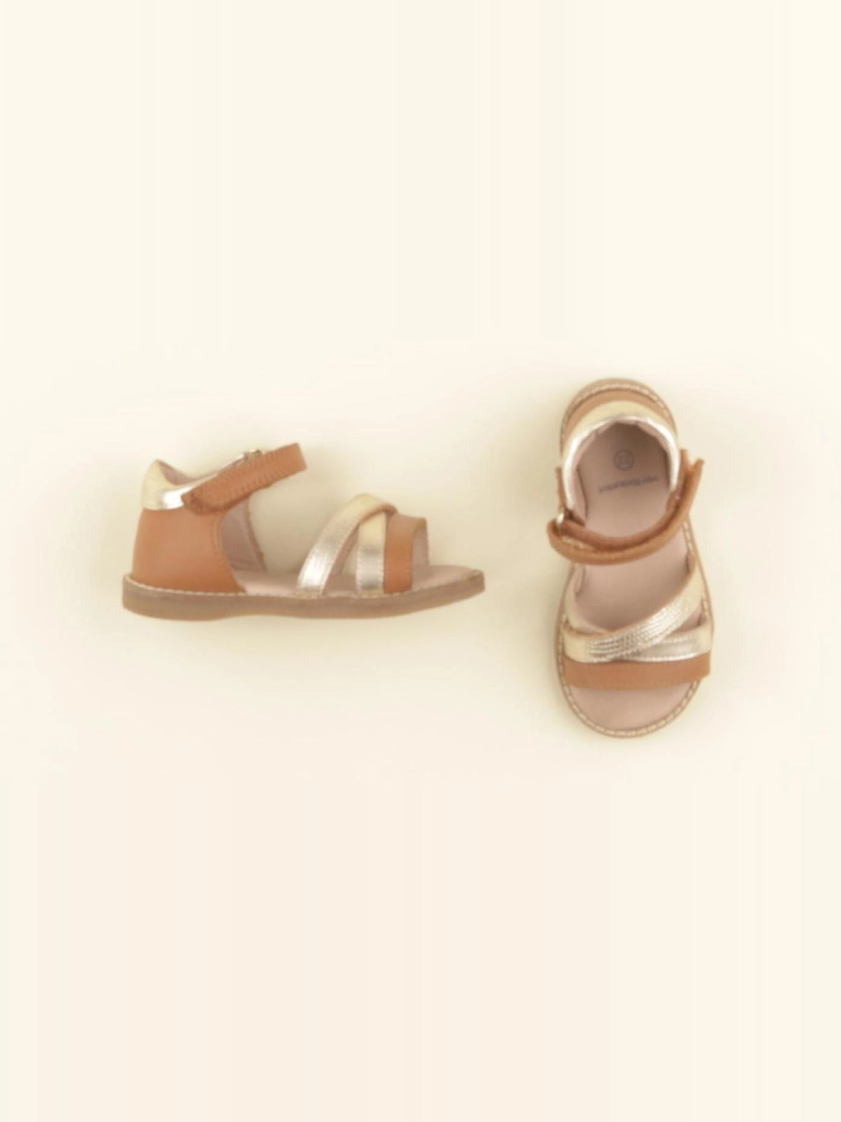 Vertbaudet - sandales marron, or - pointure 22