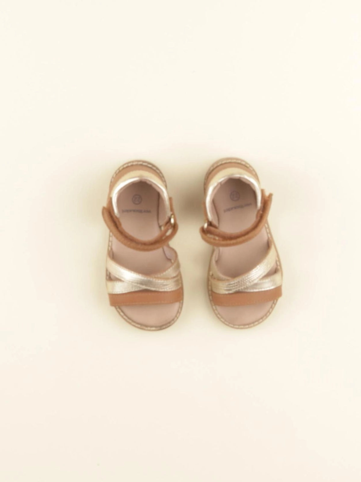 Vertbaudet - sandales marron, or - pointure 22