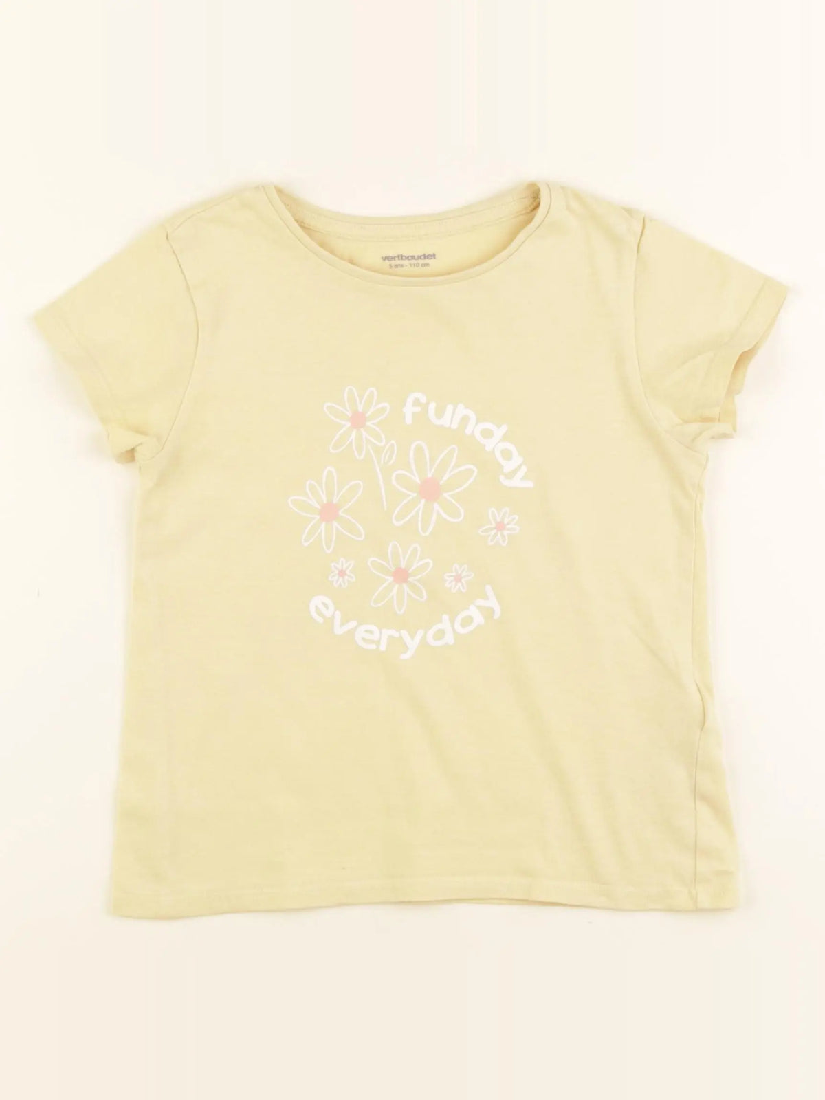 Vertbaudet - tee-shirt jaune - 5 ans
