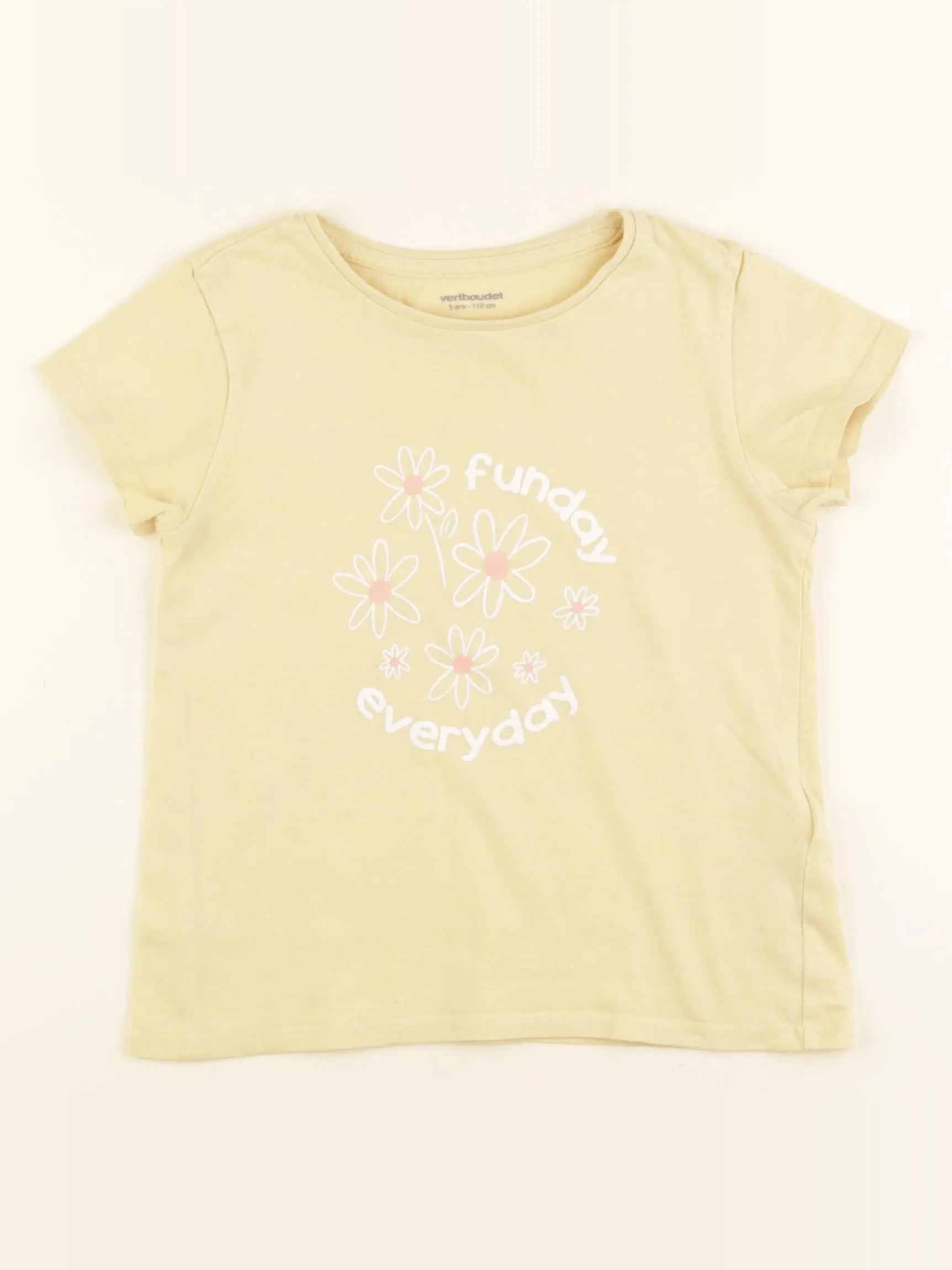 Vertbaudet - tee-shirt jaune - 5 ans