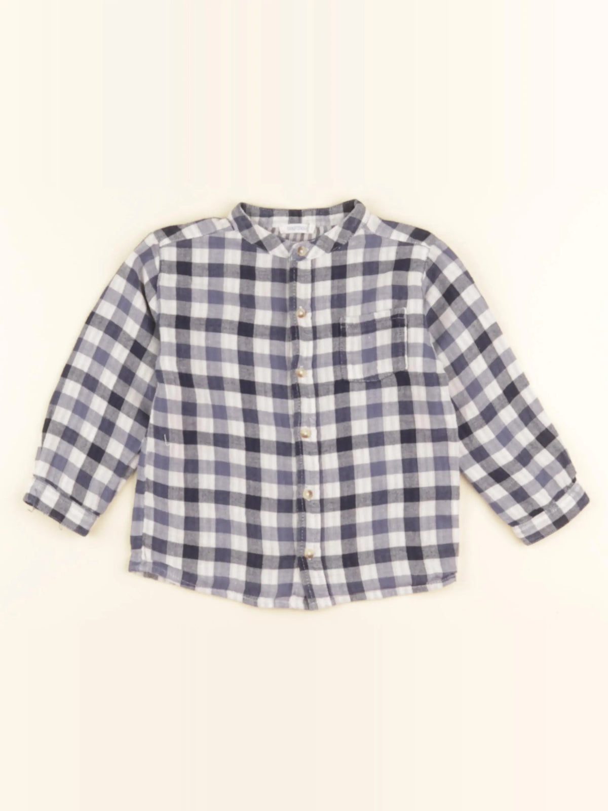 Boutchou - chemise blanc, bleu - 24 mois