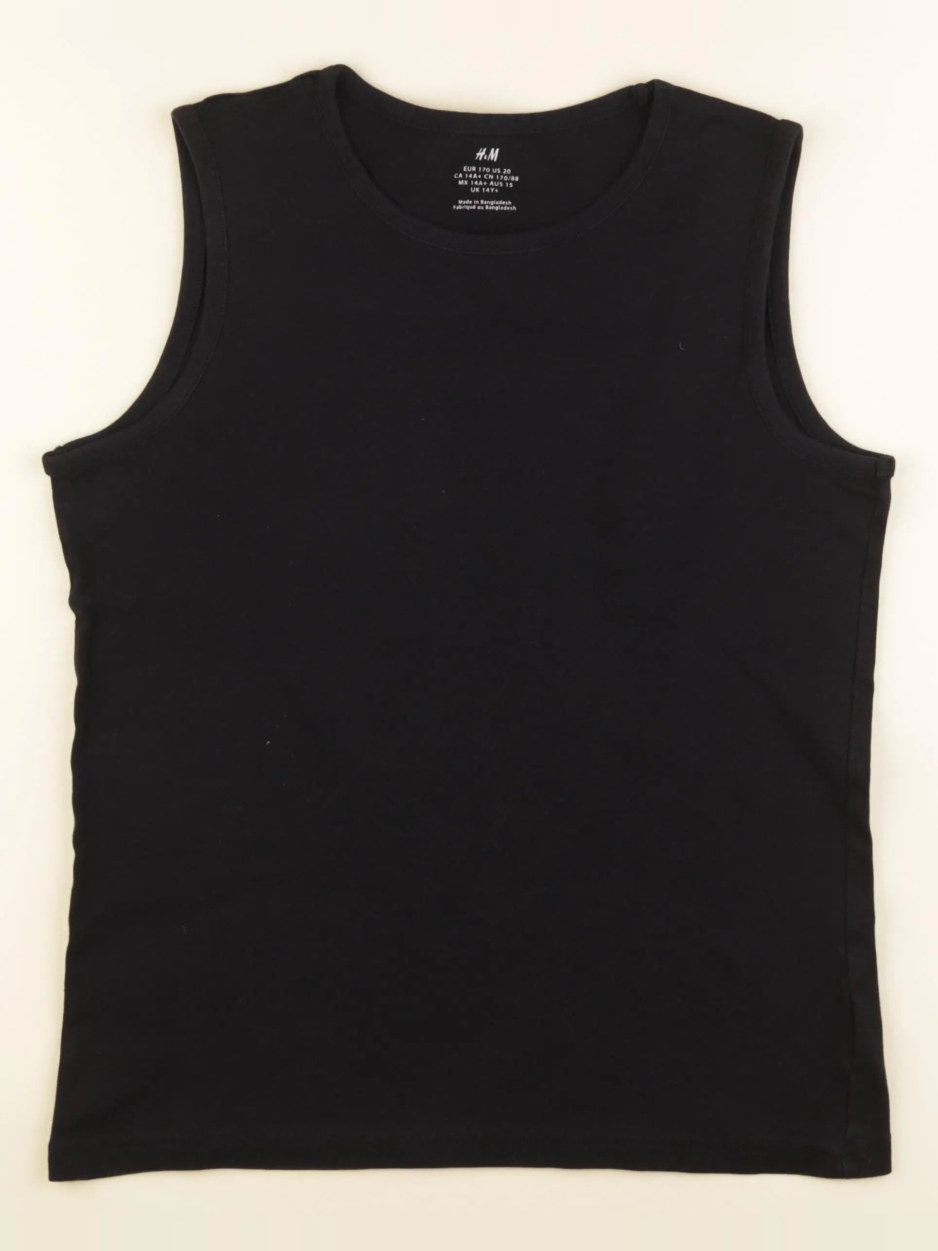 H&M - maillot de corps noir - 14 ans