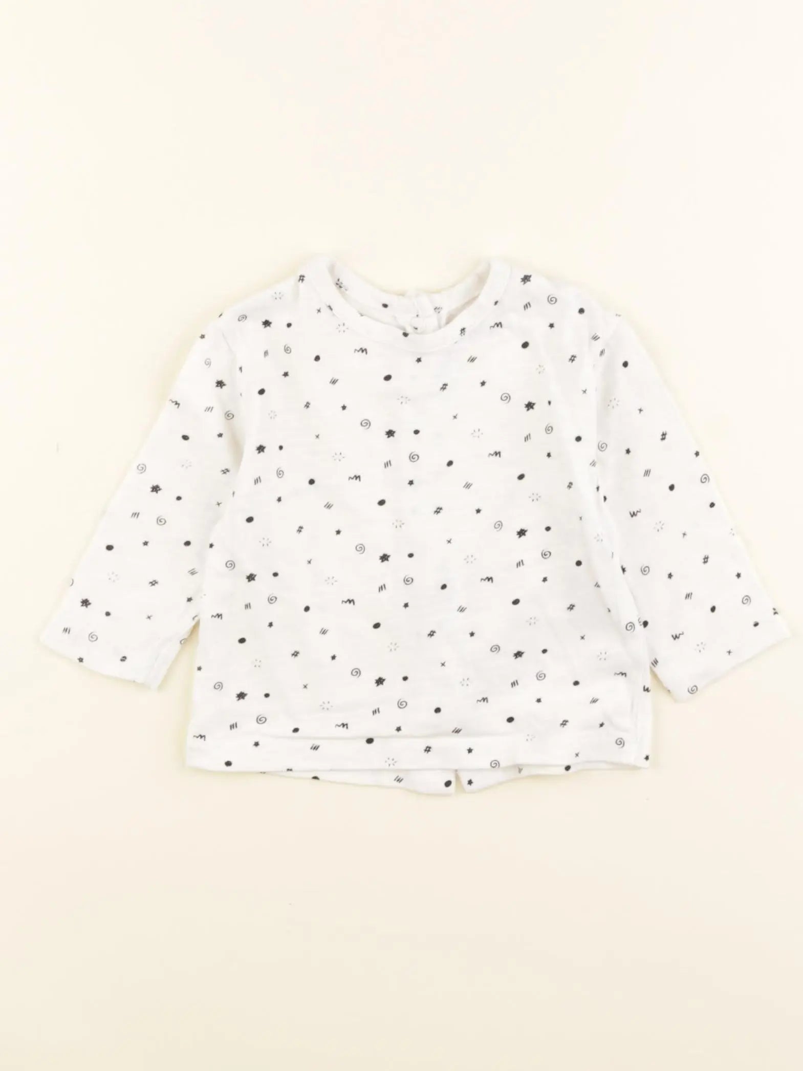 Vertbaudet - tee-shirt blanc, noir - 3 mois