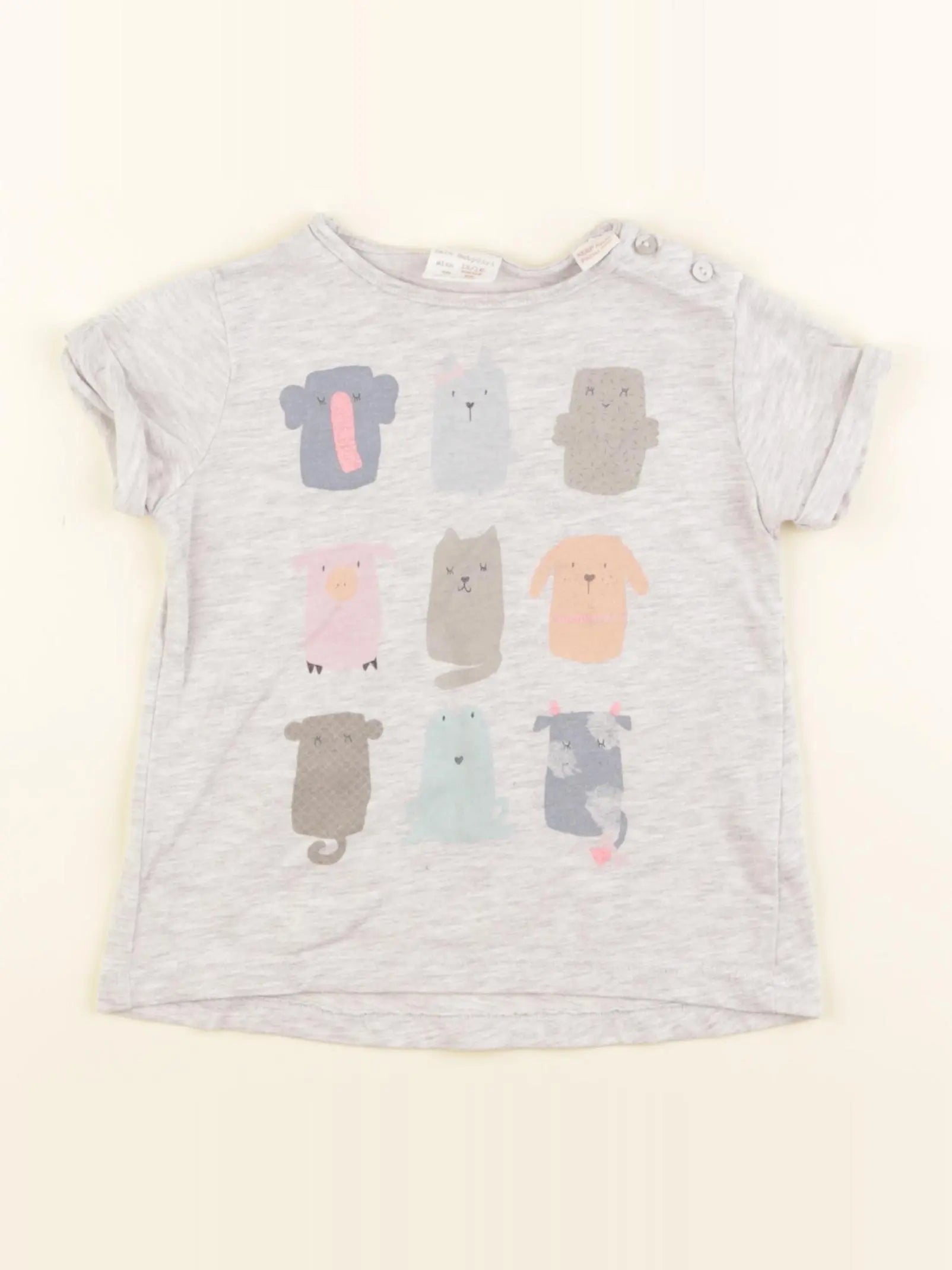 Zara - tee-shirt gris - 12/18 mois