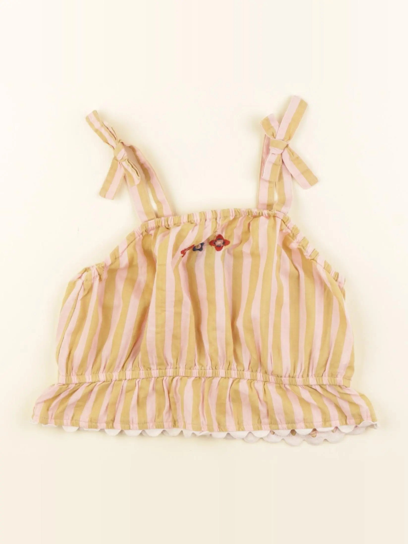 Monoprix - blouse marron, rose - 6 ans