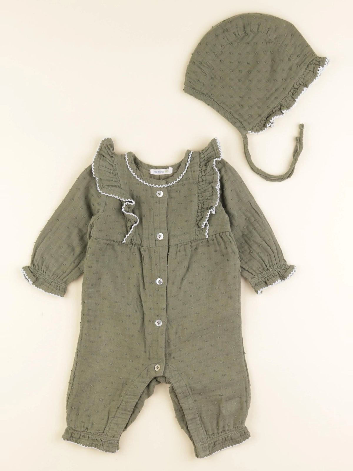 Boutchou - combinaison vert - 3 mois