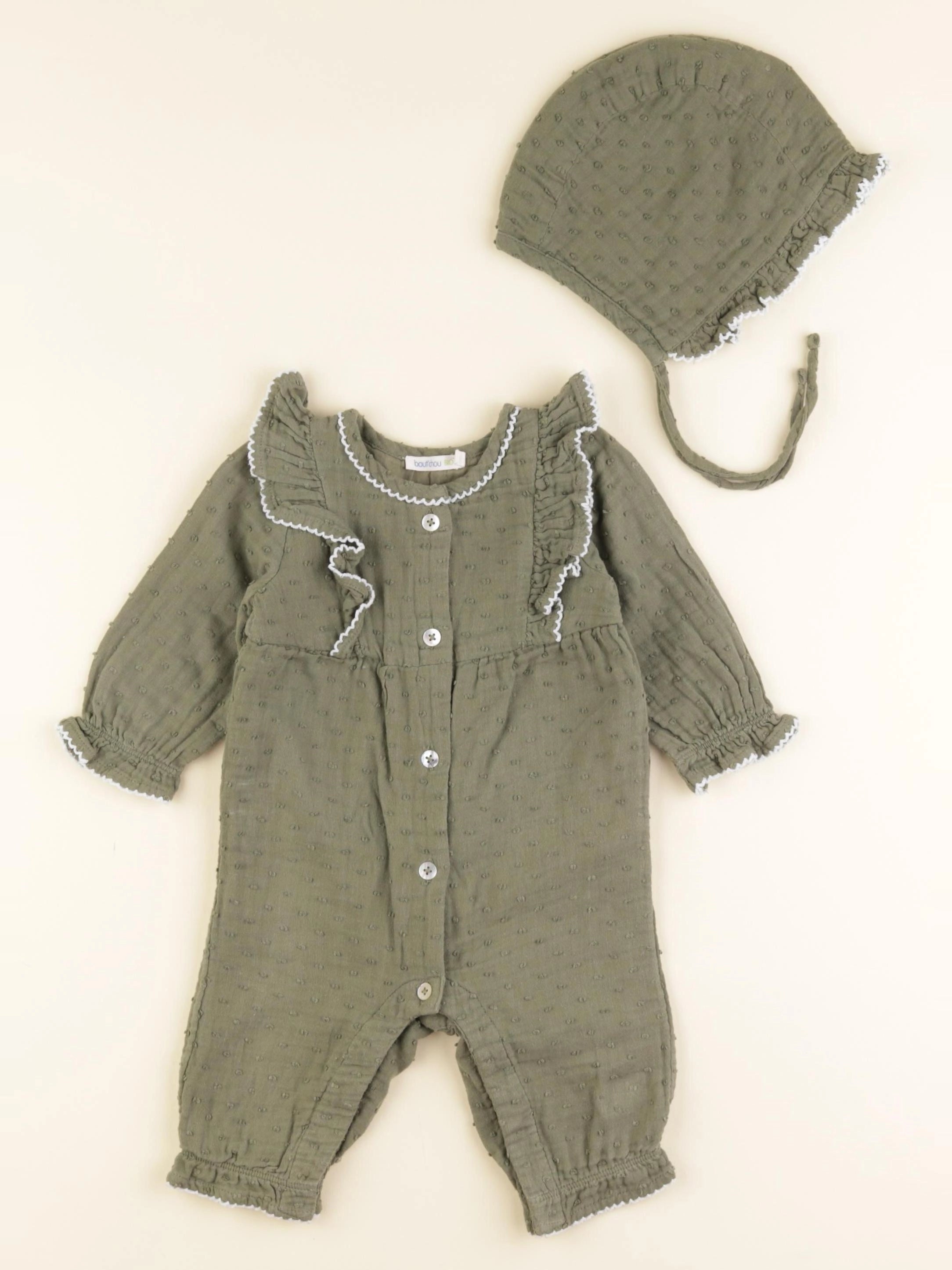 Boutchou - combinaison vert - 3 mois
