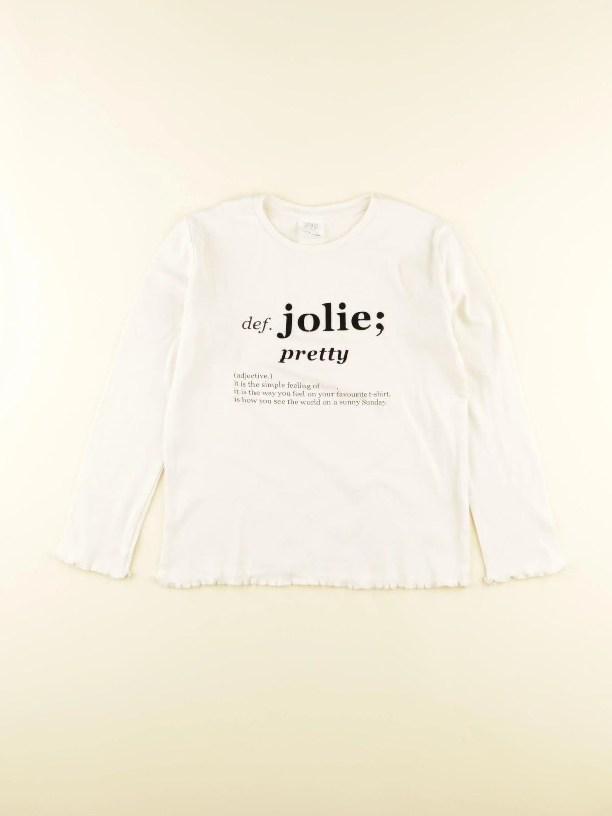 Zara - tee-shirt beige - 9 ans